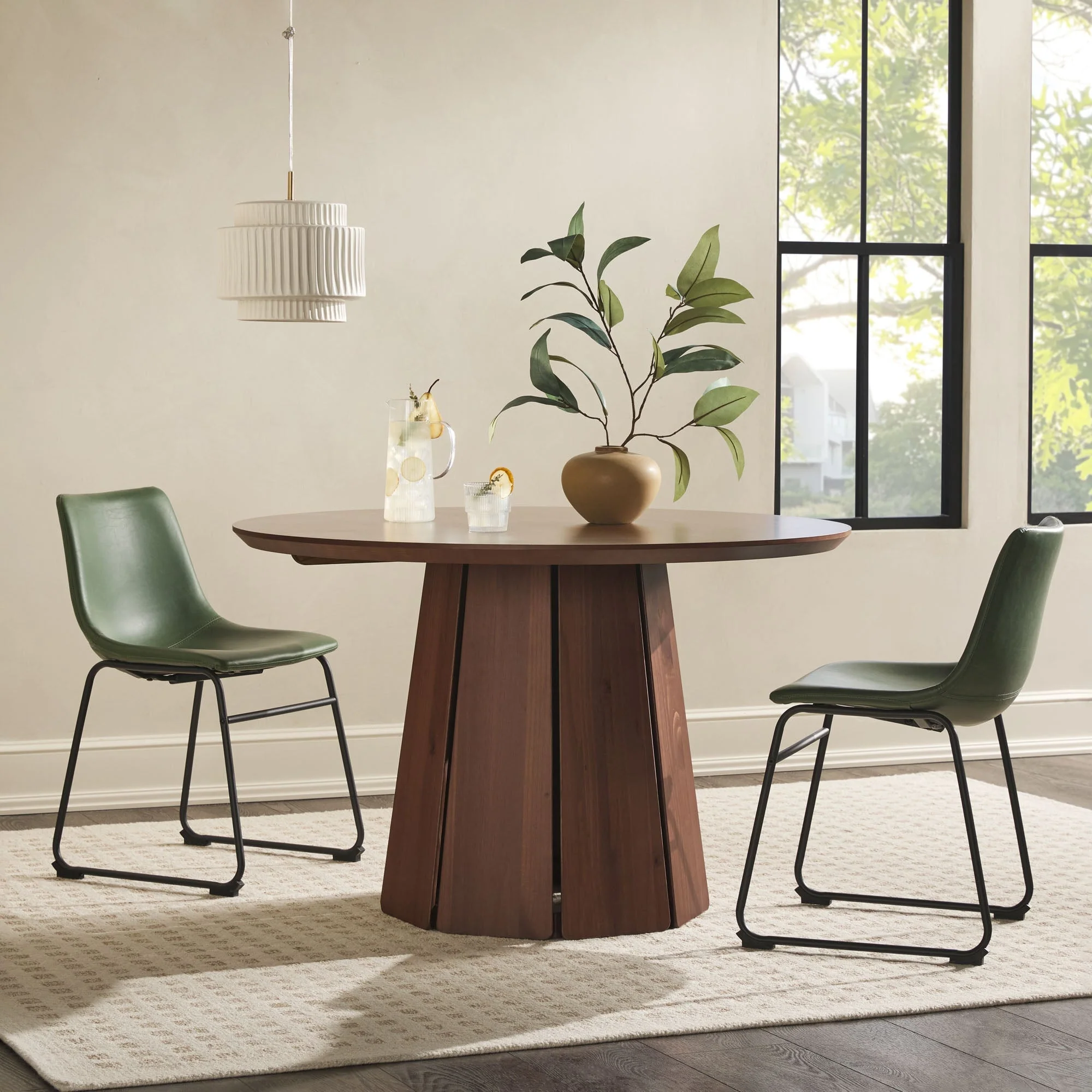 48" Round Solid Wood Pedestal Dining Table - Image 10