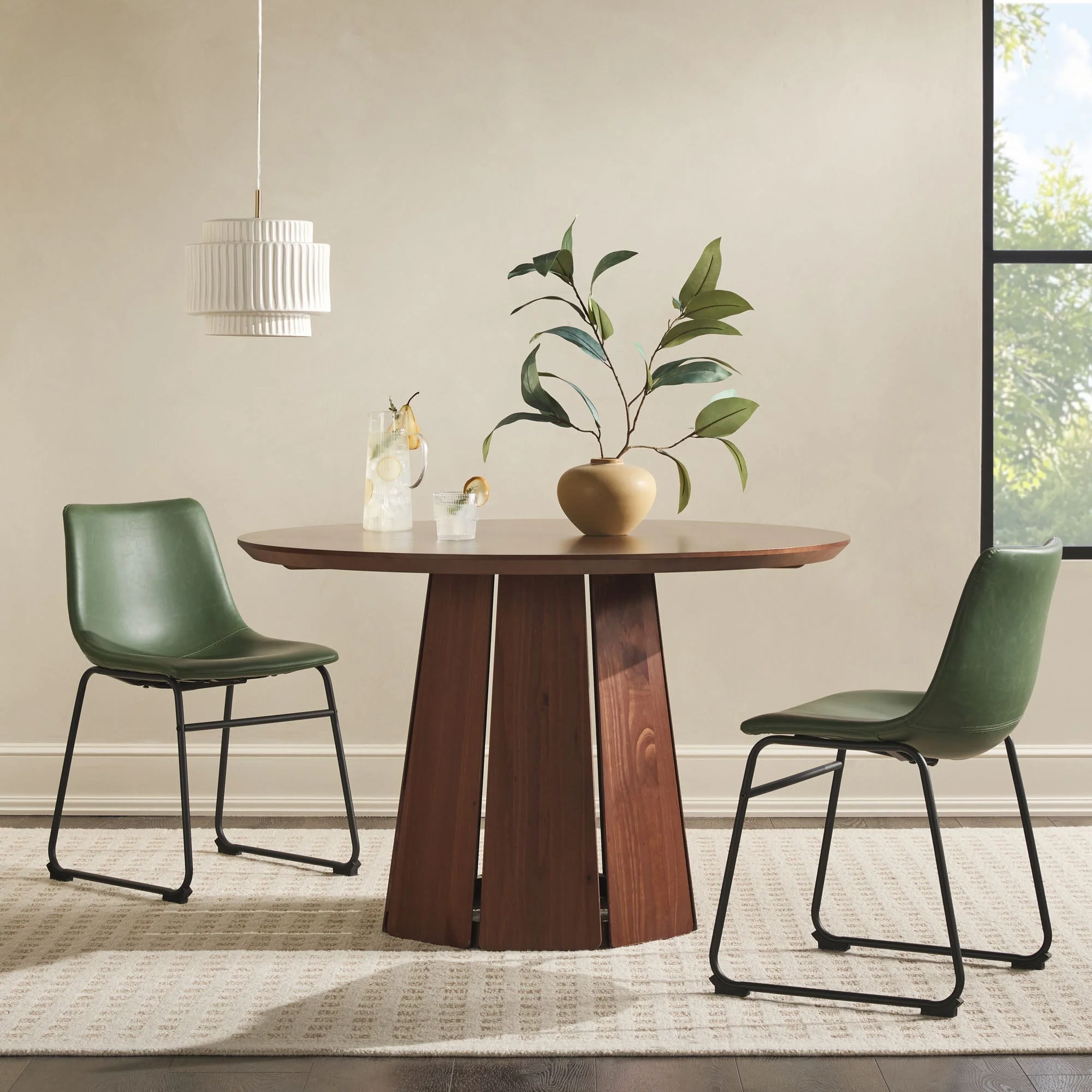 48" Round Solid Wood Pedestal Dining Table - Image 11