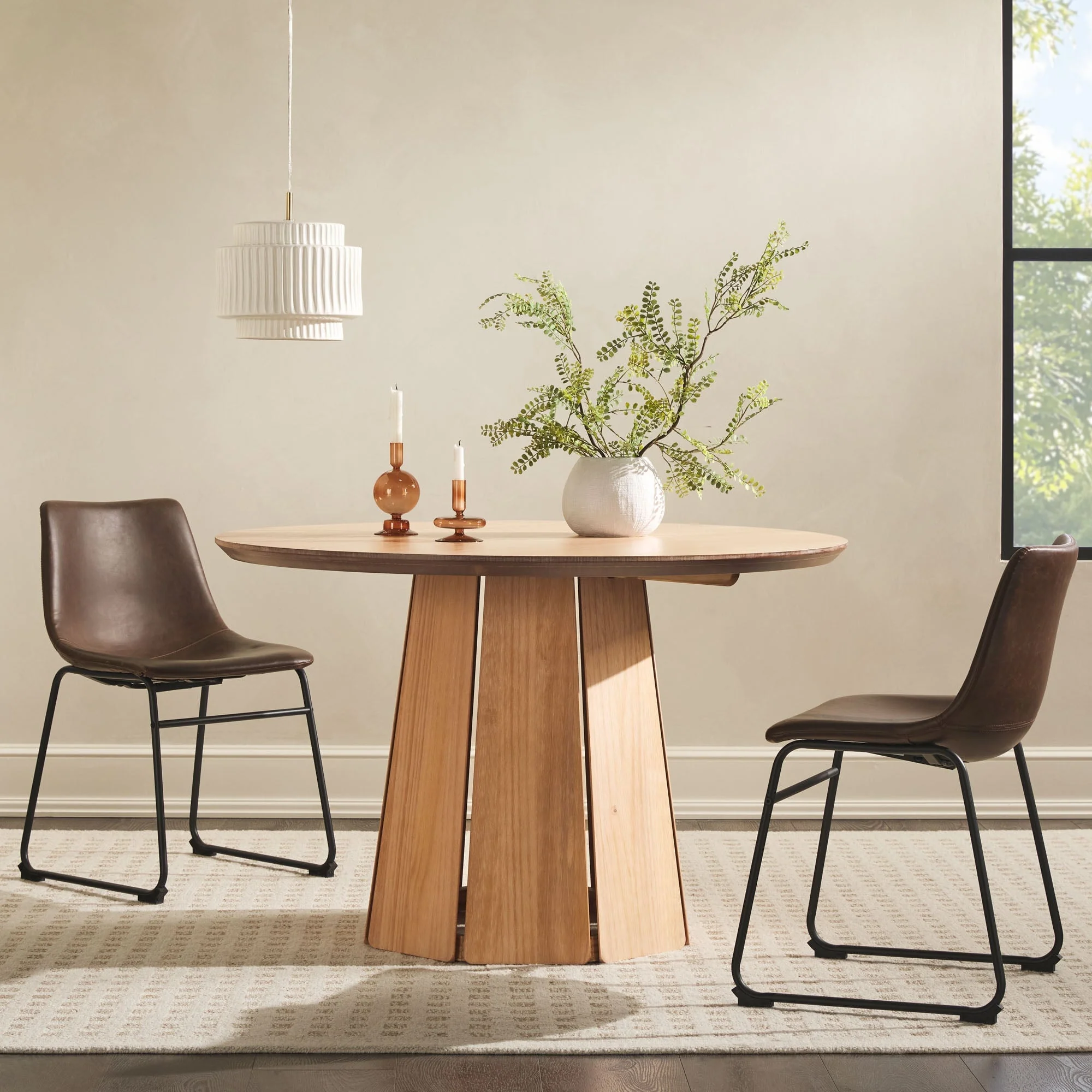 48" Round Solid Wood Pedestal Dining Table - Image 17