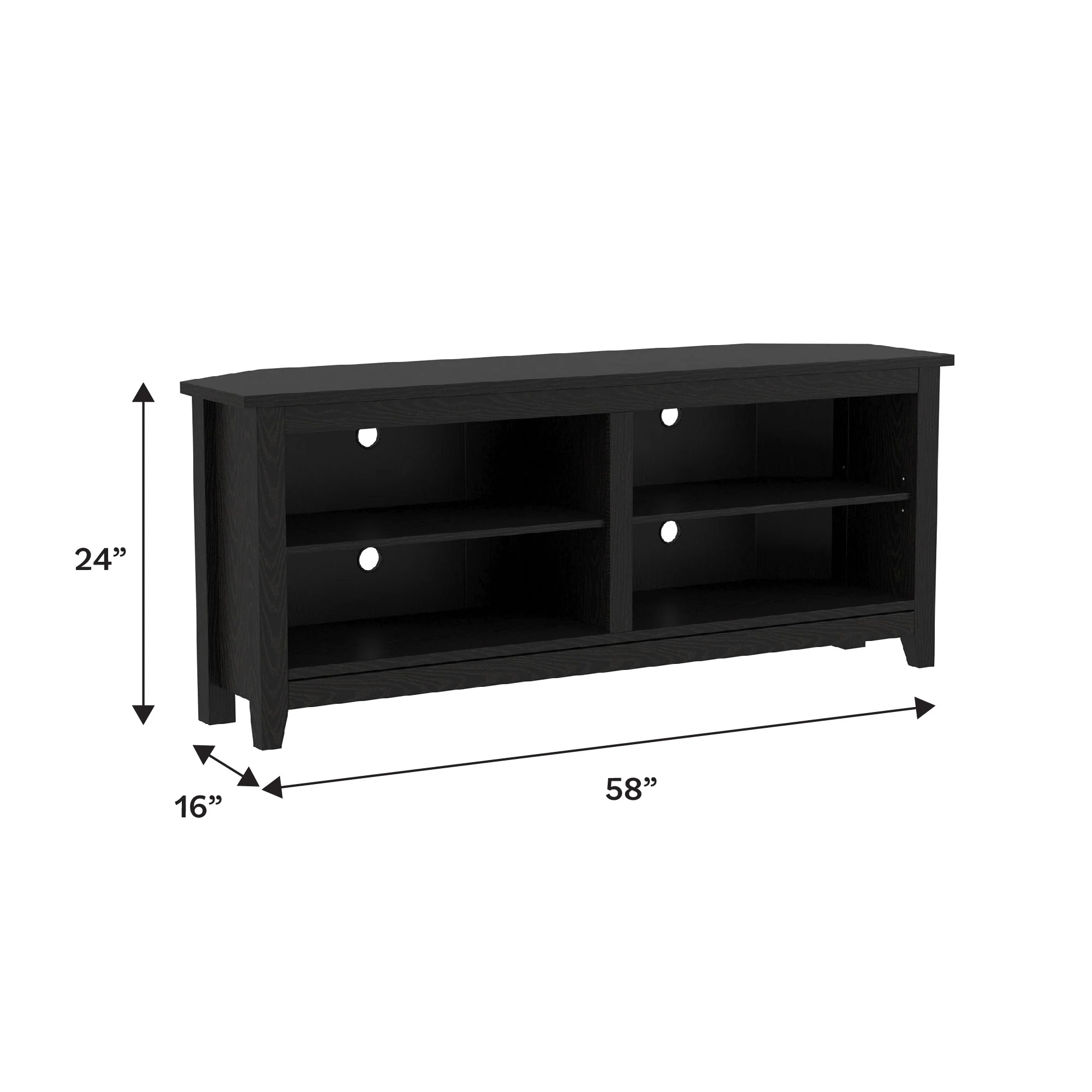 58" Transitional Wood Corner TV Stand - Image 7