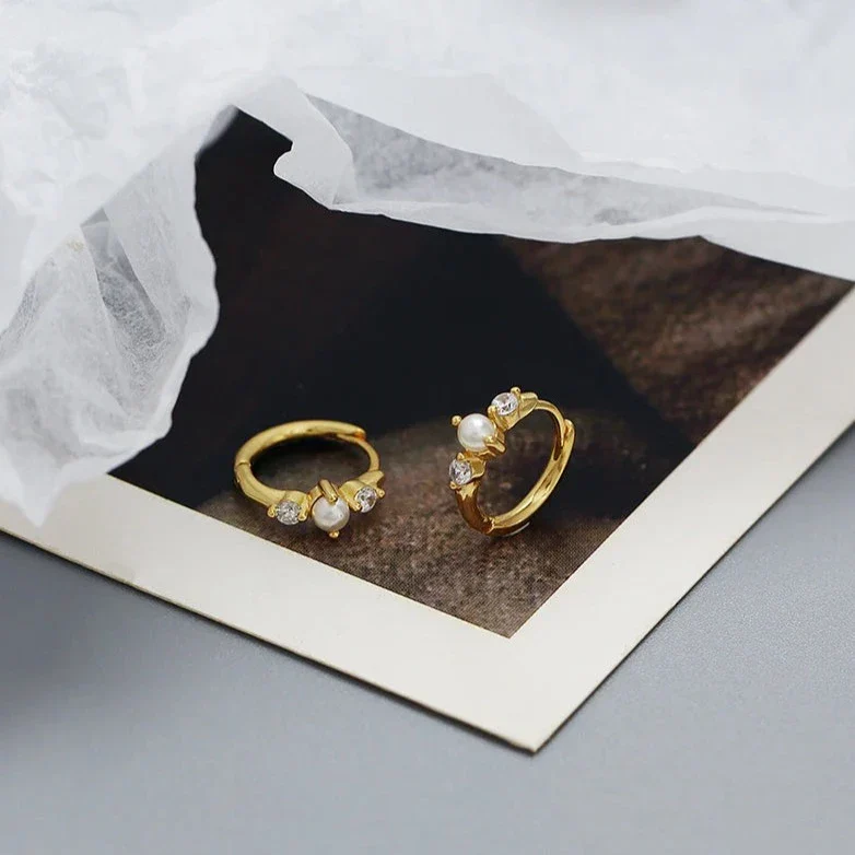Alexandria Diamond and Pearl Hoops - Image 2