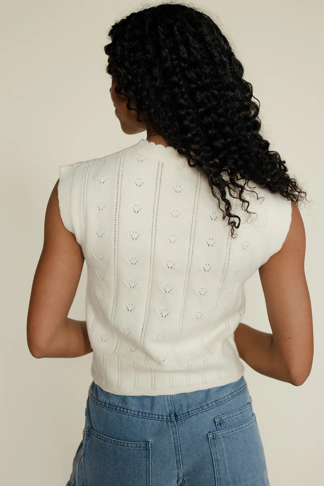All The Fun Pointelle Vest - Image 6