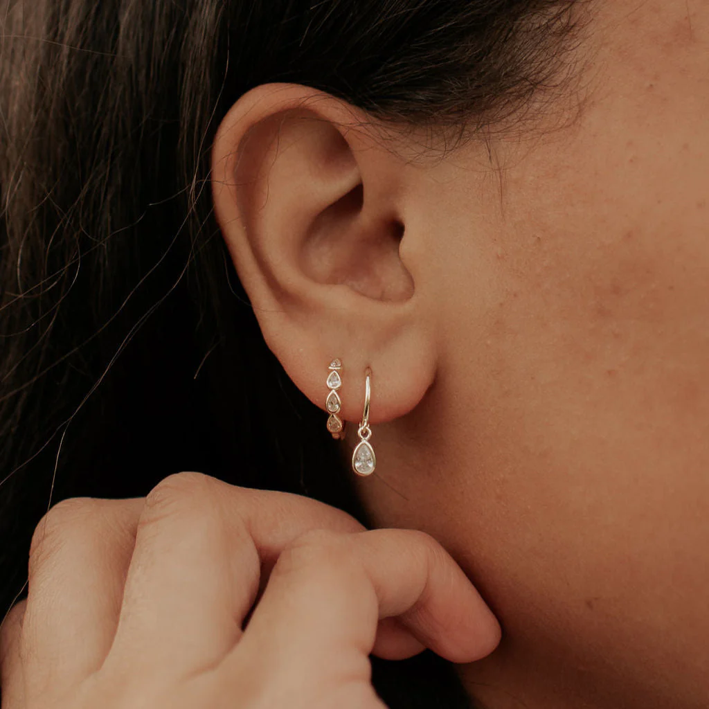April Raindrop Dangle Hoops - Image 2