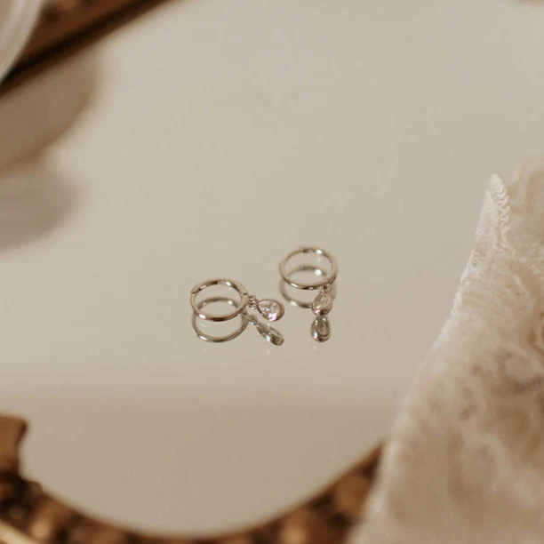 April Raindrop Dangle Hoops - Image 3