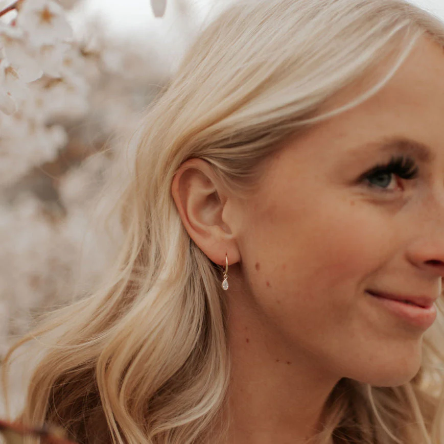 April Raindrop Dangle Hoops - Image 4