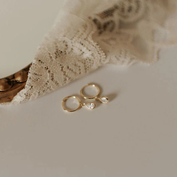 April Raindrop Dangle Hoops - Image 5