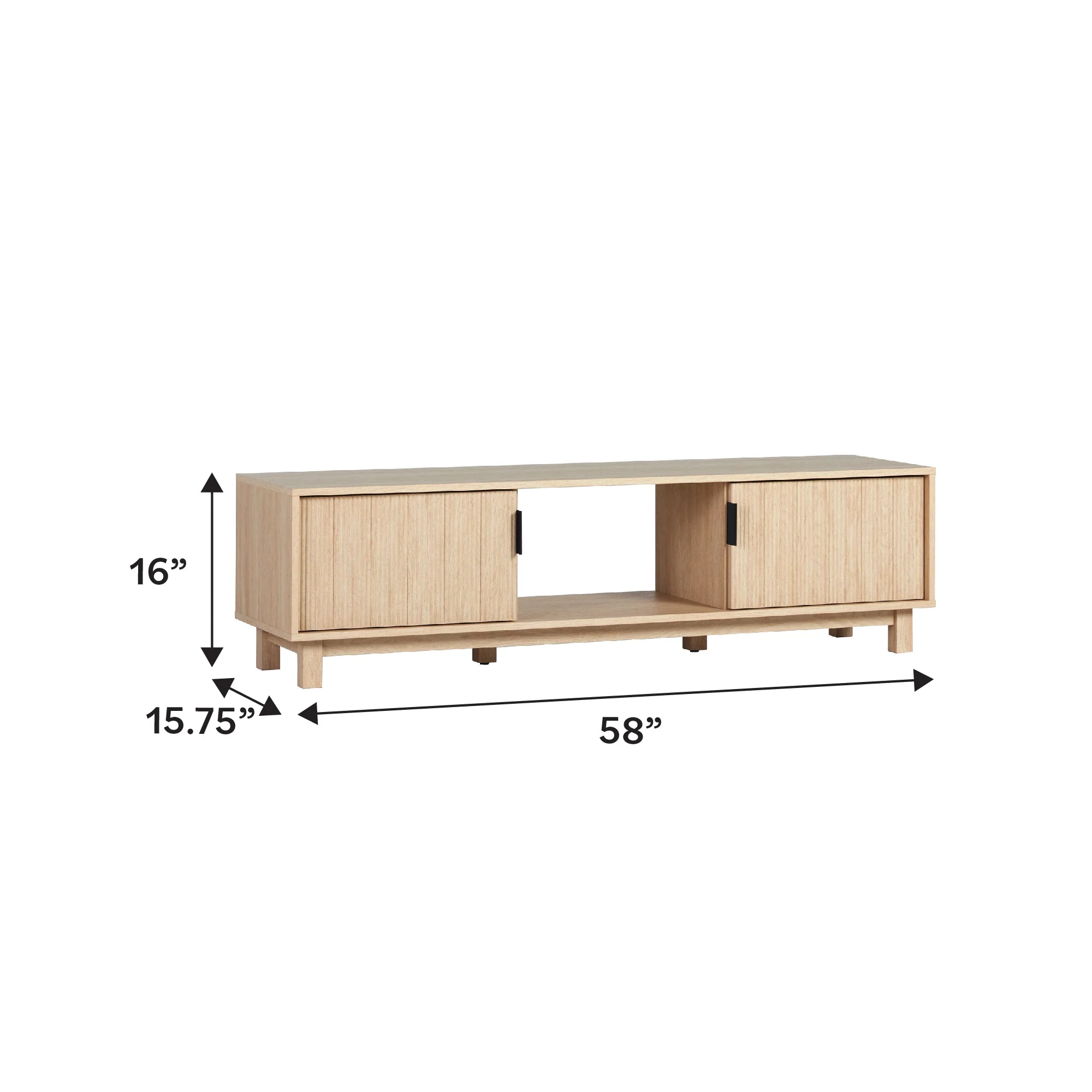 Arundo Mid-Century Modern Scandinavian 2-Door Reeded TV Stand - Image 4