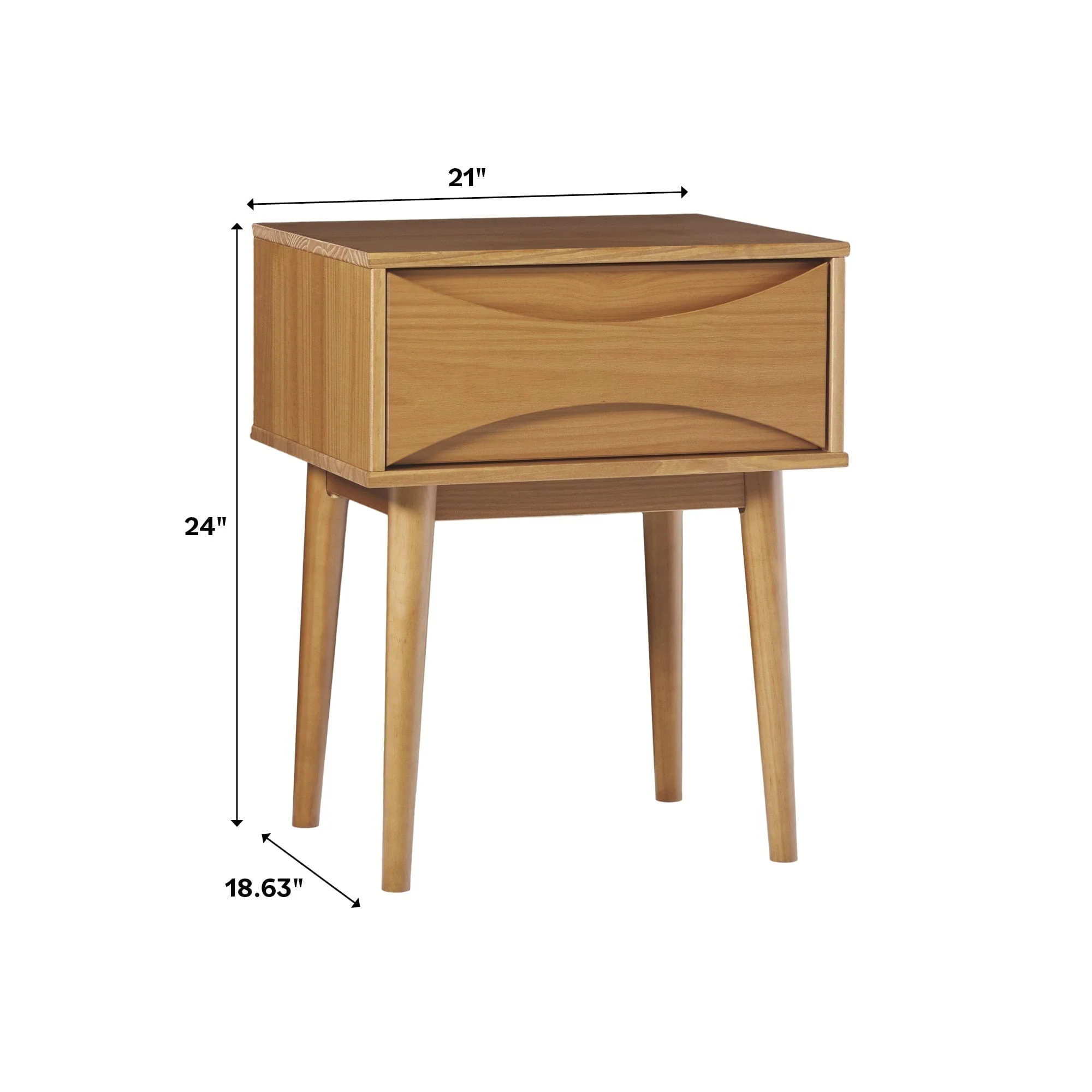 Atticus Solid Wood Mid-Century Modern Nightstand - Image 6