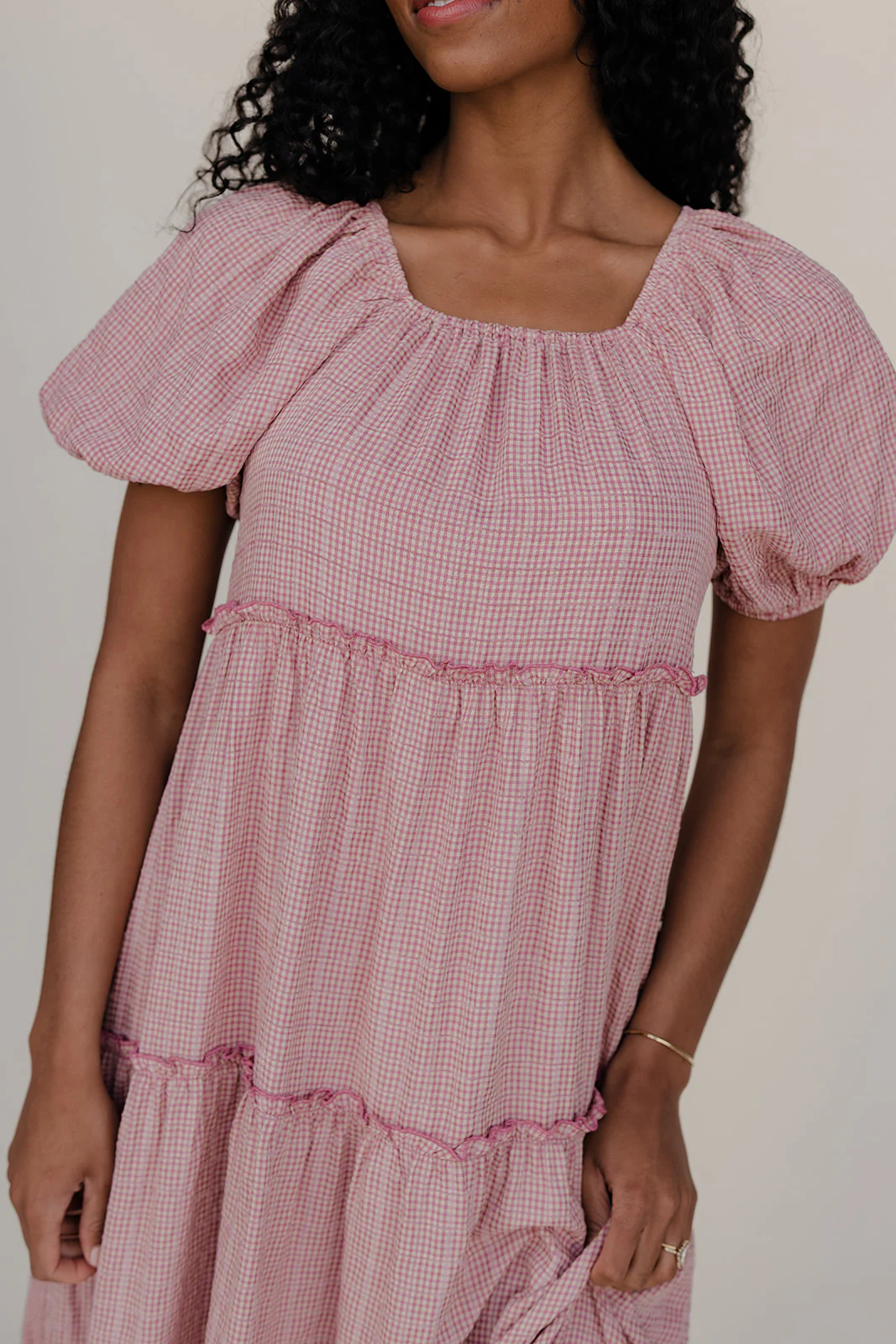 Audie Gingham Tiered Maxi - Image 11
