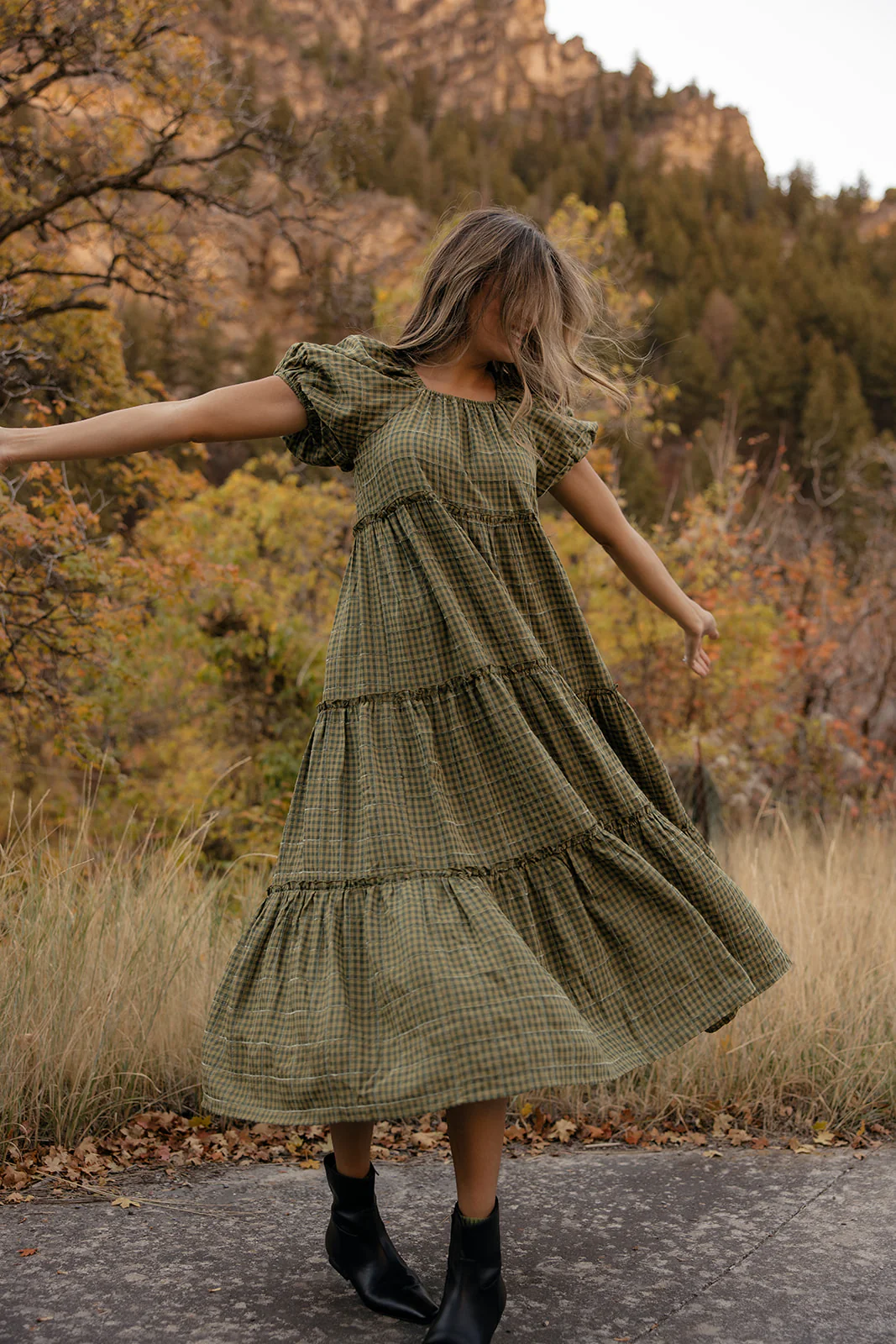 Audie Gingham Tiered Maxi - Image 12