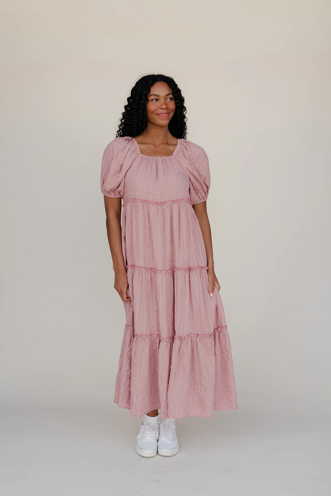 Audie Gingham Tiered Maxi - Image 8