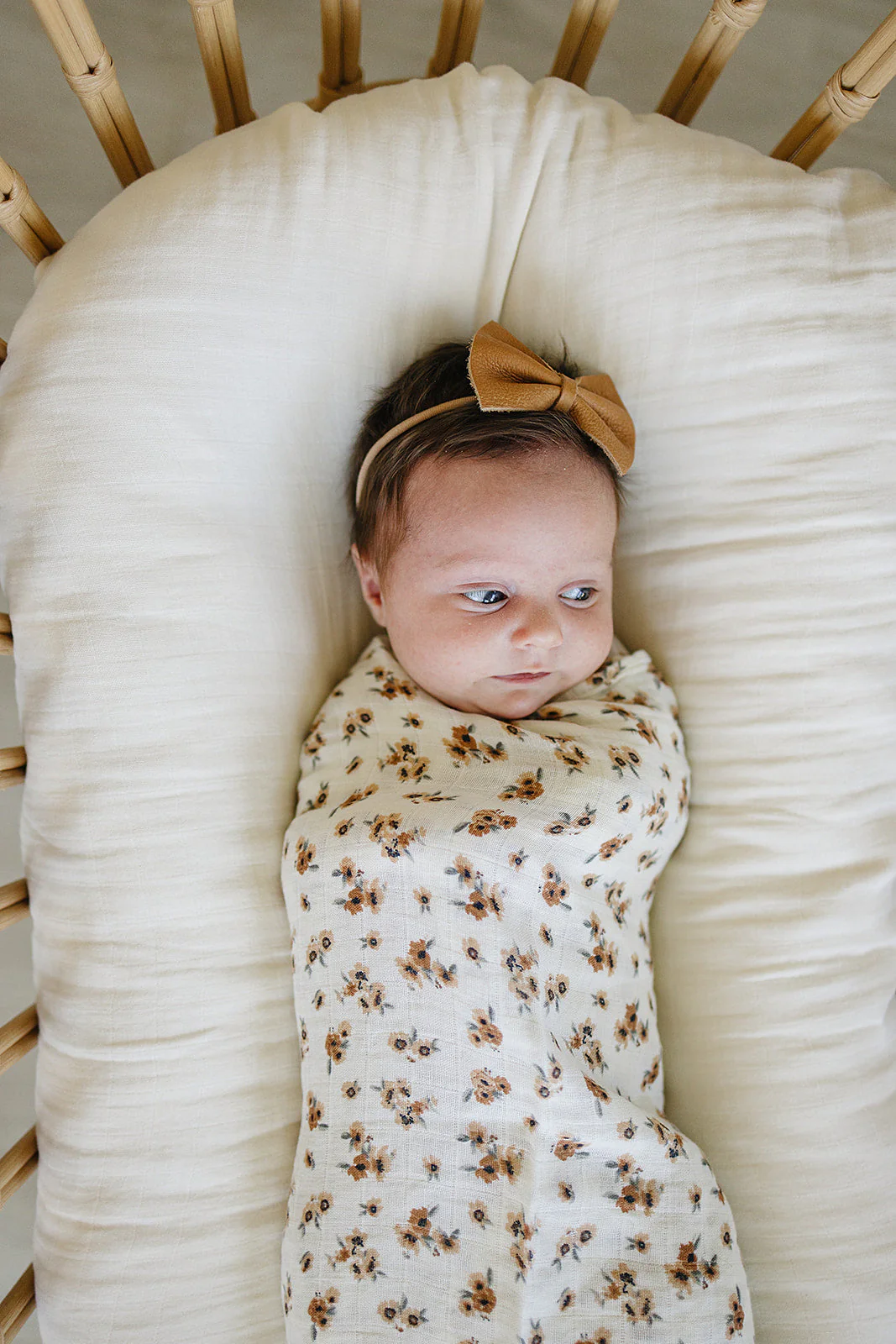 Autumn Bloom Muslin Swaddle Blanket - Image 4