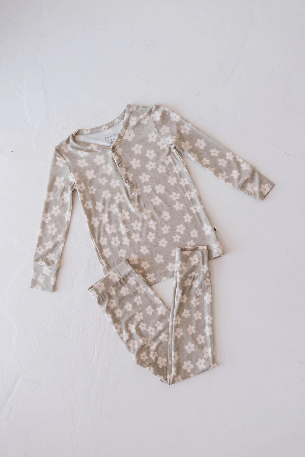 Bamboo Two Piece Pajamas | French Gray Floral - Image 3