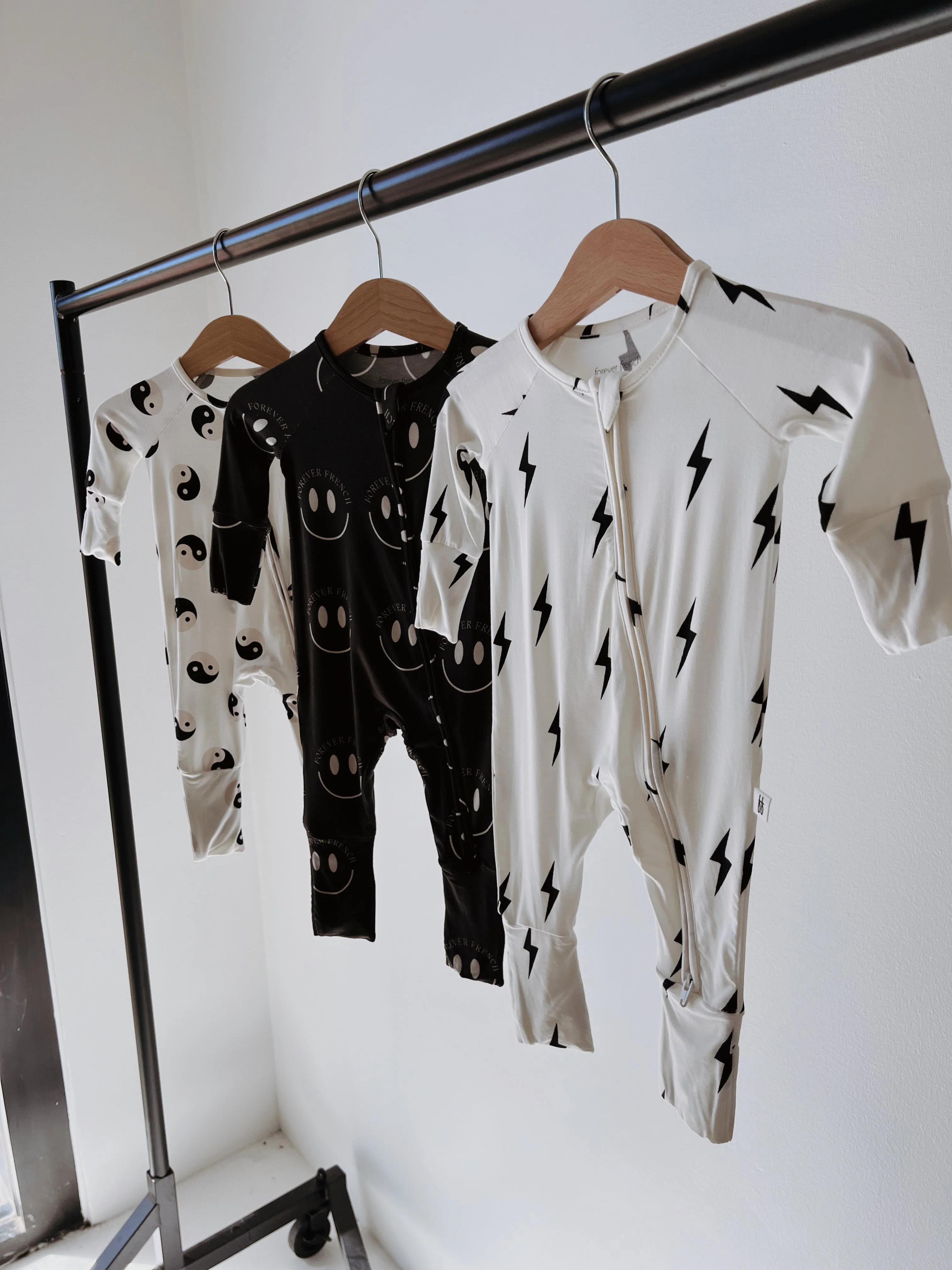 Bamboo Zip Pajamas | Black & White Yin Yang - Image 5