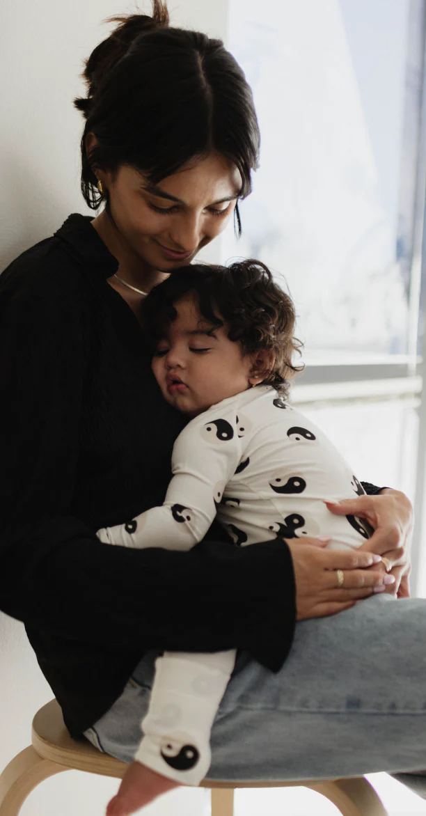 Bamboo Zip Pajamas | Black & White Yin Yang - Image 6