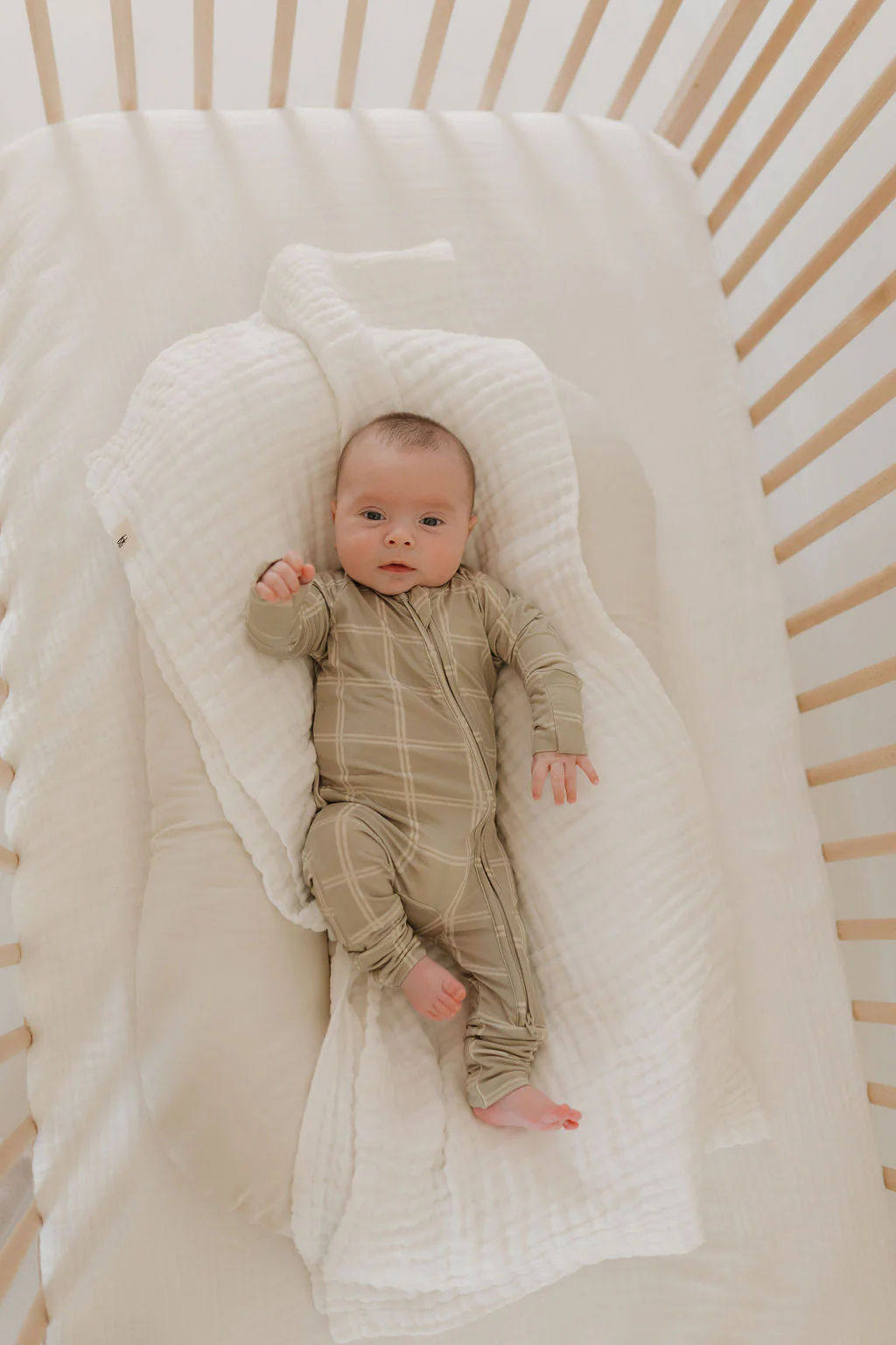 Bamboo Zip Pajamas | Linen Grid - Image 2