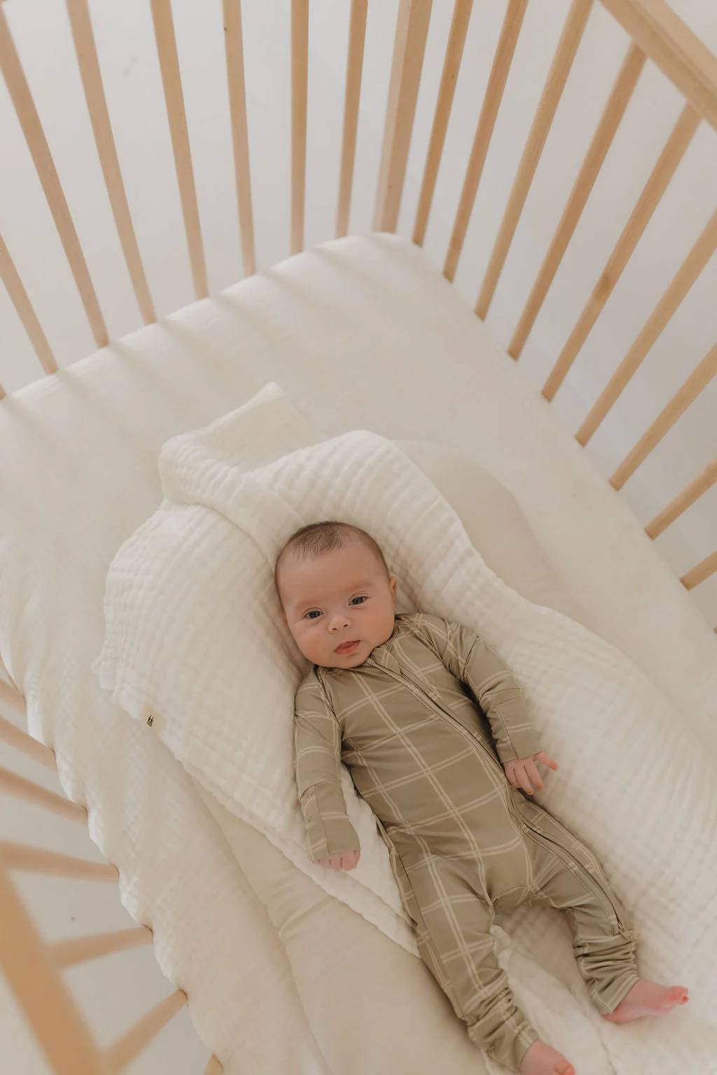Bamboo Zip Pajamas | Linen Grid - Image 4
