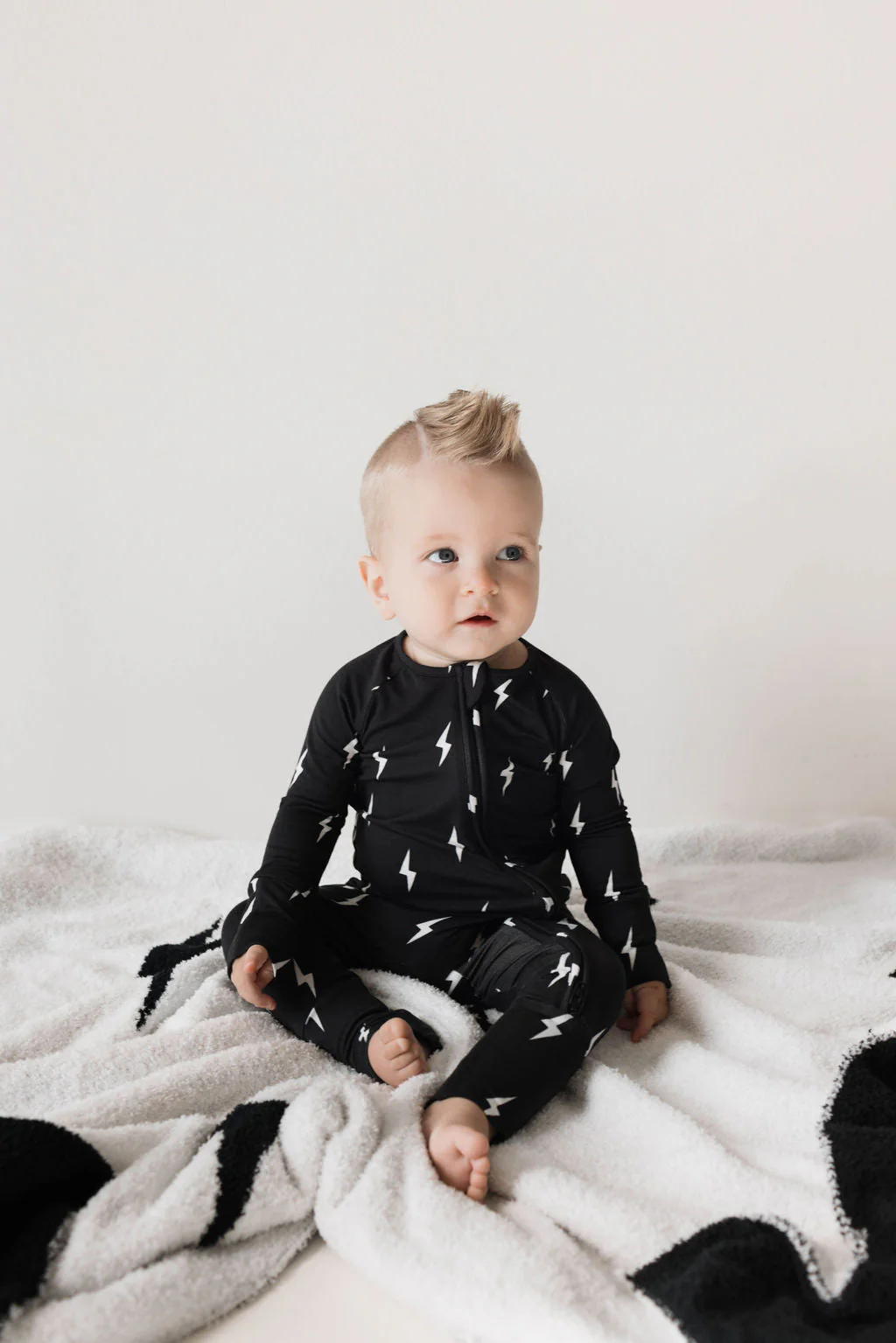 Bamboo Zip Pajamas | Midnight Lightning Bolt - Image 4