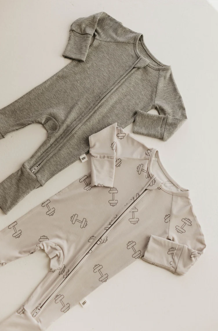 Bamboo Zip Pajamas | Ribbed Grey - Image 3
