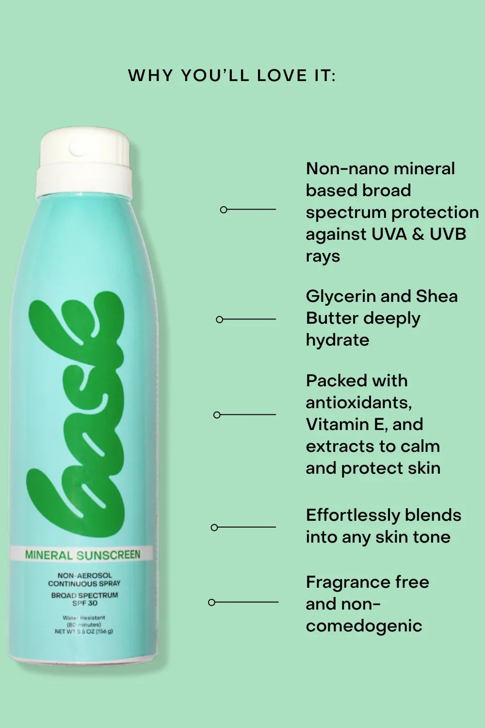 Bask Spf 30 Mineral Non-Aerosol Spray - Reef Safe Sunscreen - Image 3