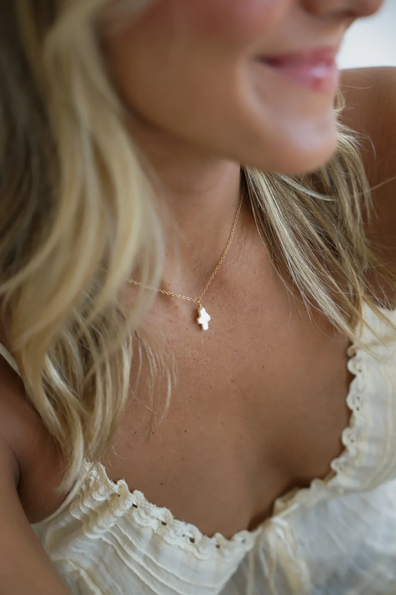 Beads by Kacey Chain + Pearl Cross Necklace - Image 2
