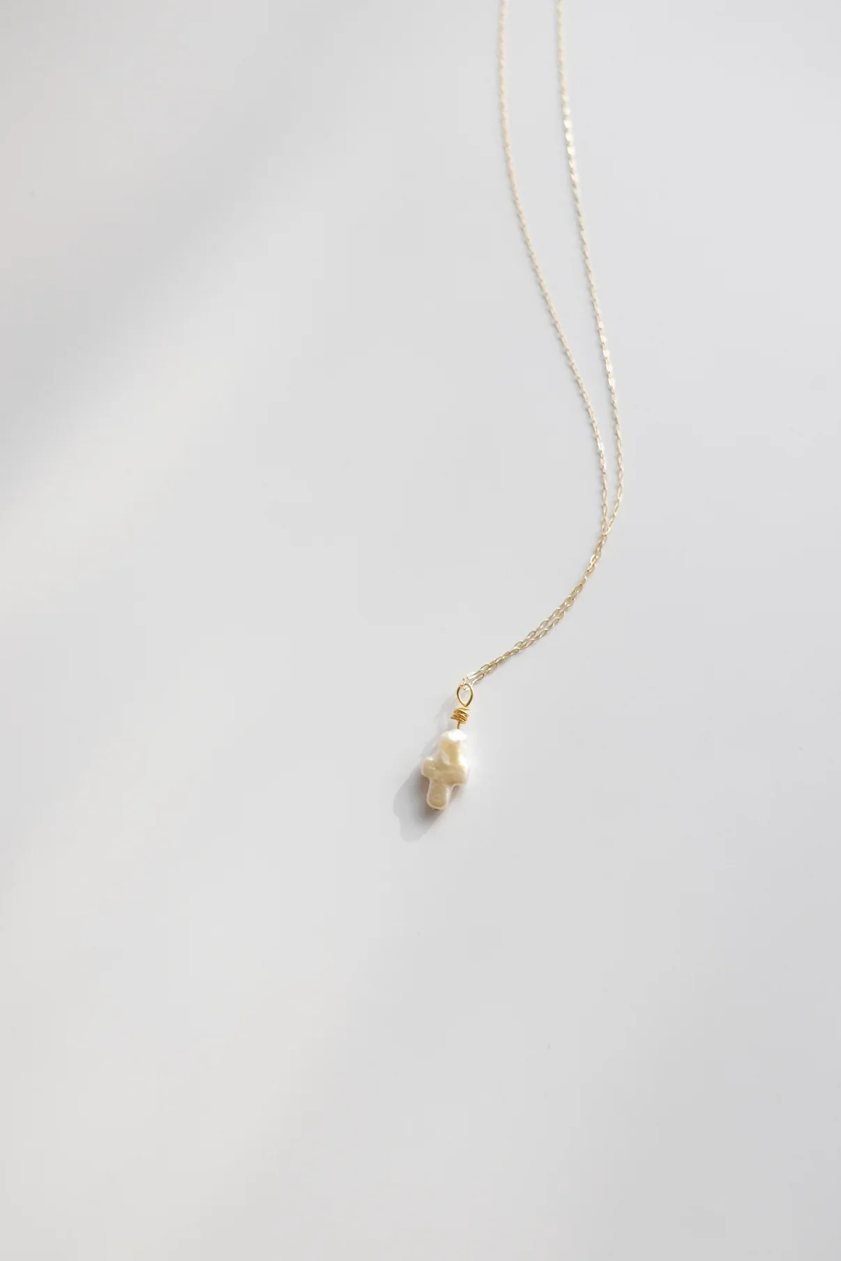 Beads by Kacey Chain + Pearl Cross Necklace - Image 3