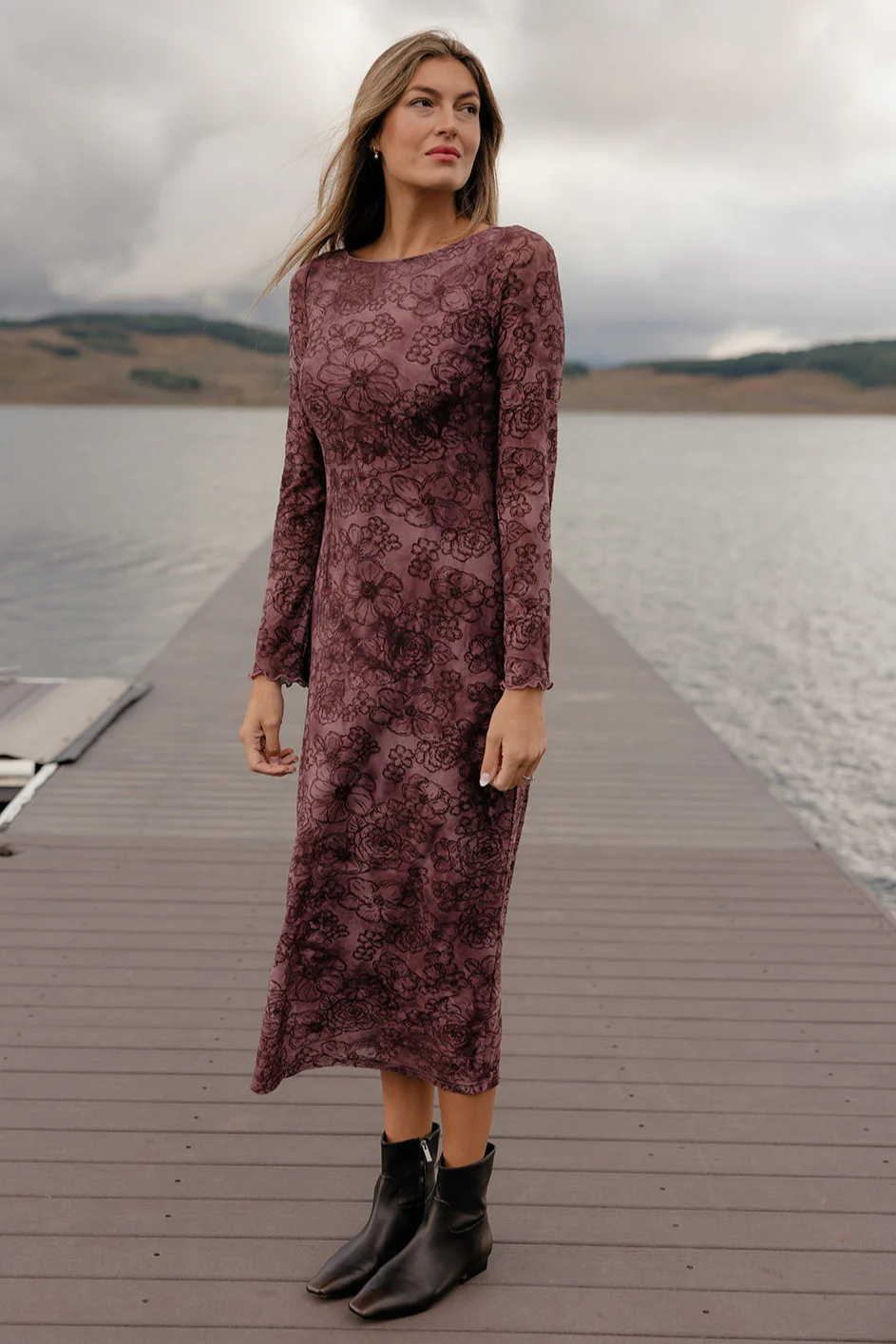 Berry Twilight Lace Dress