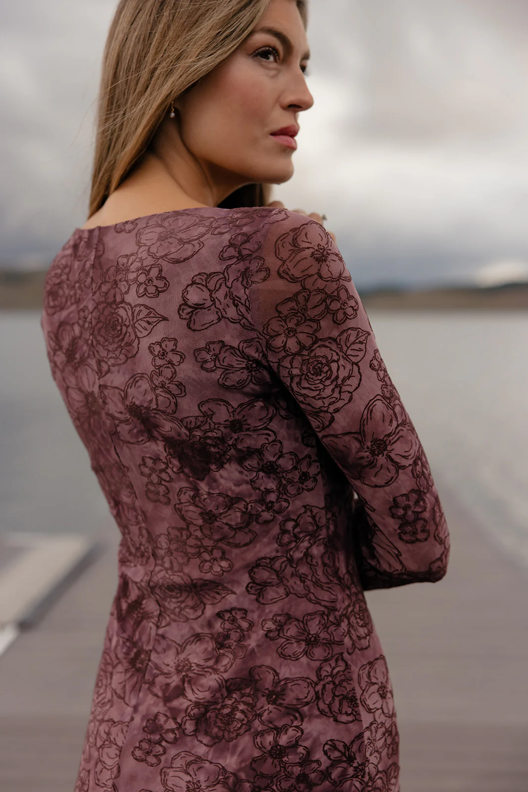 Berry Twilight Lace Dress - Image 13