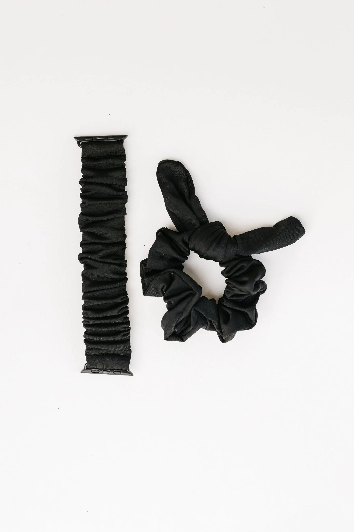 Black Athletic Scrunchie Band Compatible with Apple Watch - Image 8