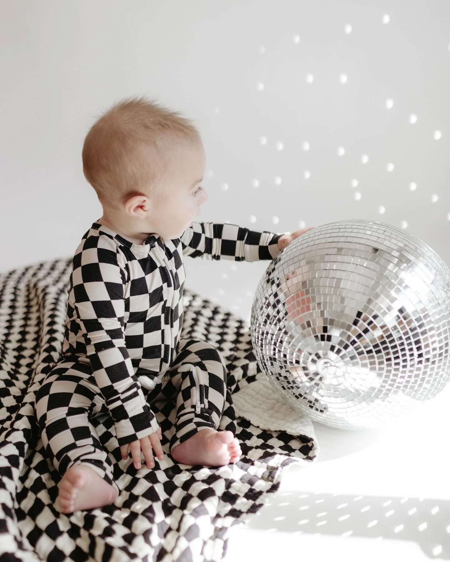 Black Checker | Bamboo Zip Pajamas - Image 3