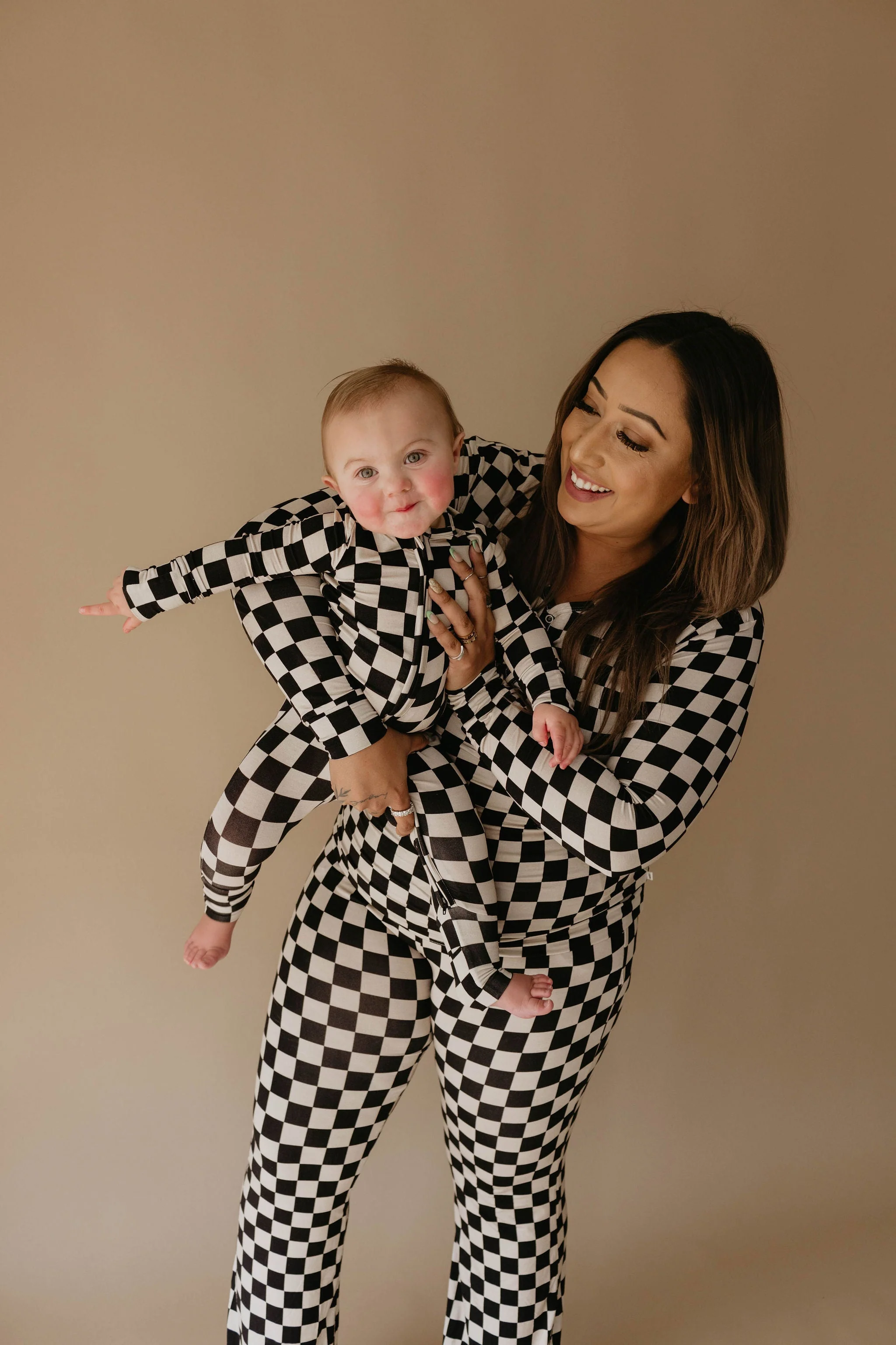 Black Checker | Bamboo Zip Pajamas - Image 6