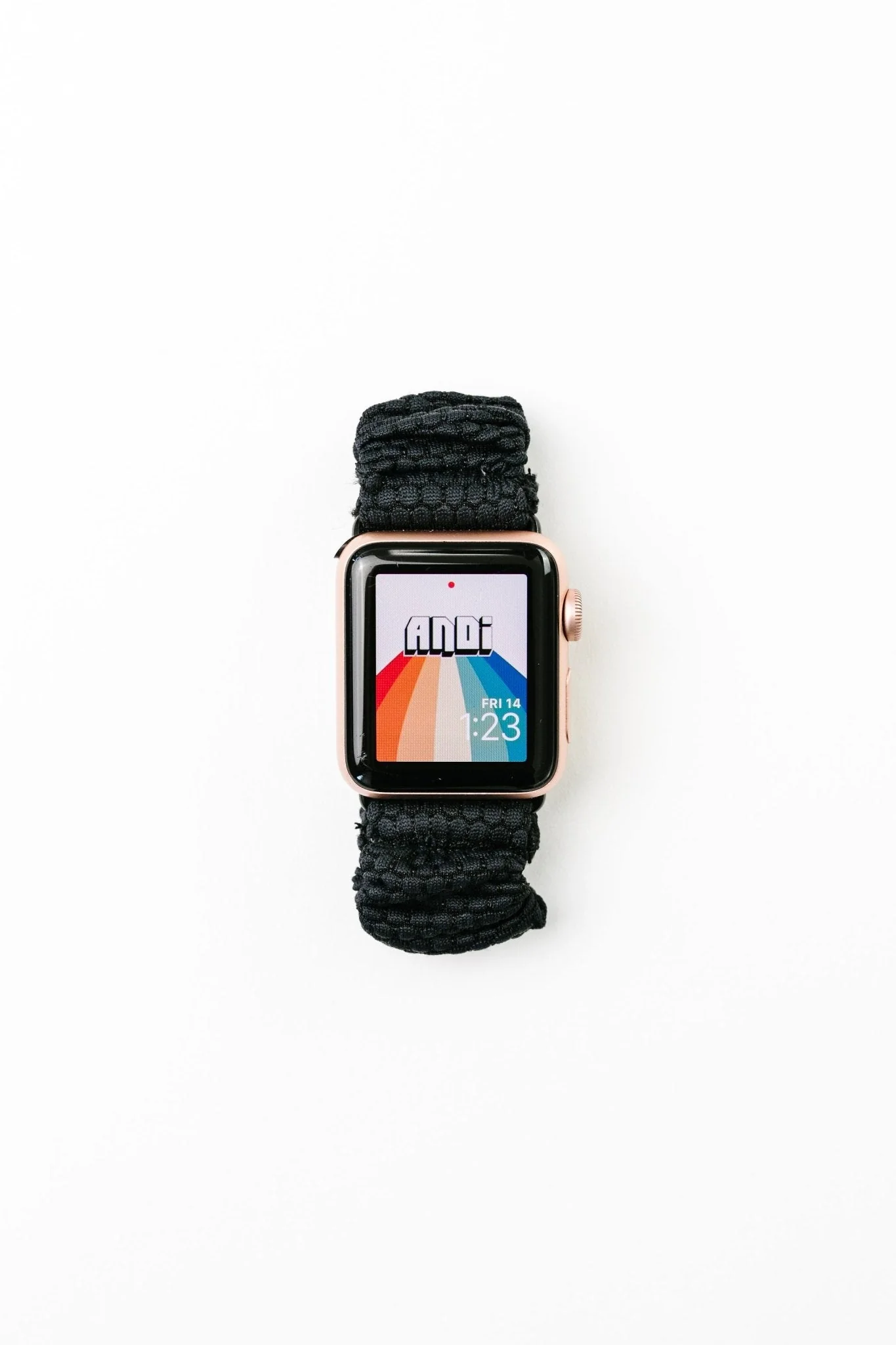 Black Hexagon Athletic Scrunchie Band Compatible with Apple Watch - Image 5