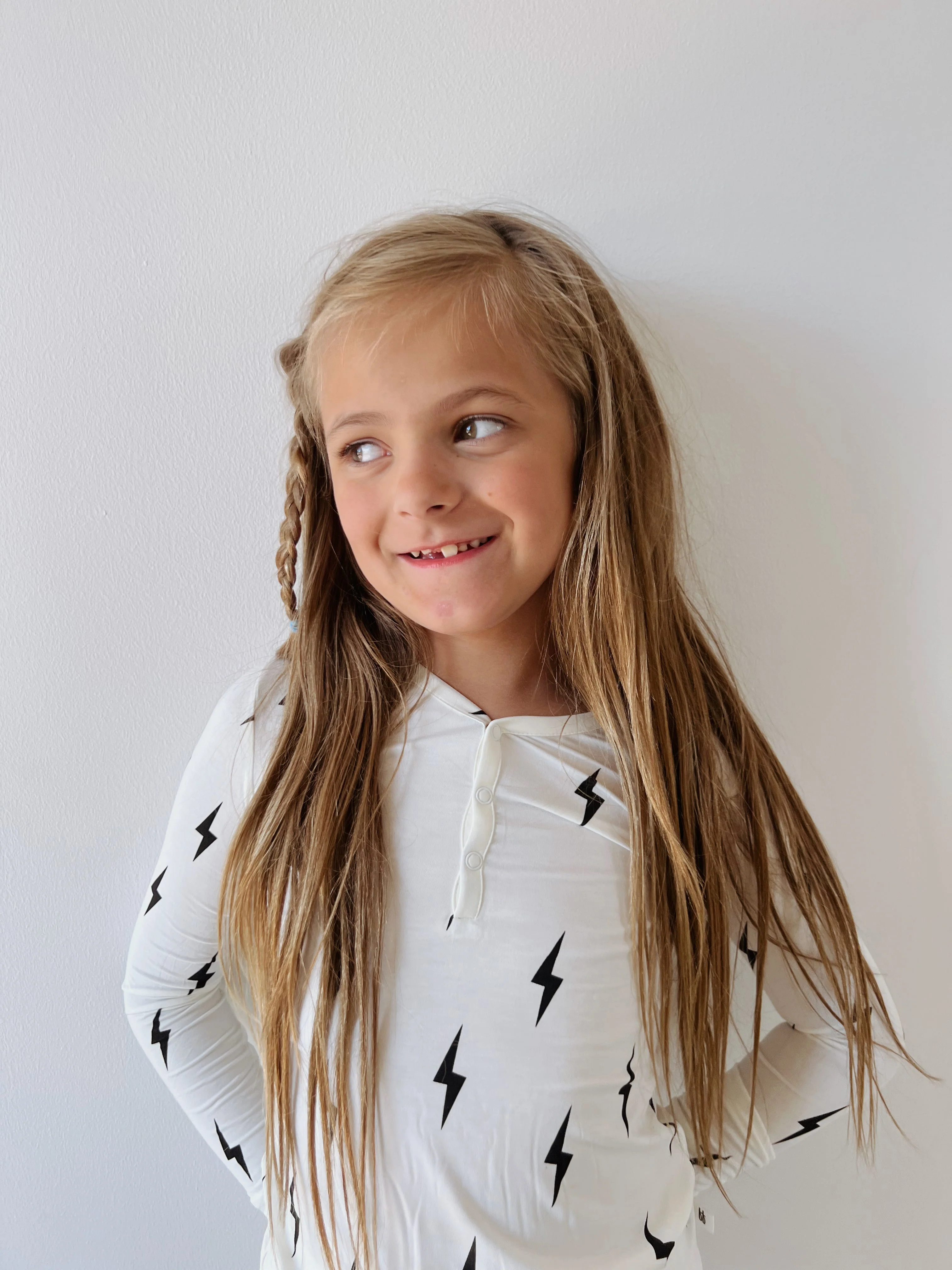 Black & White Lightning Bolt| Two Piece Bamboo Pajamas ff club - Image 3