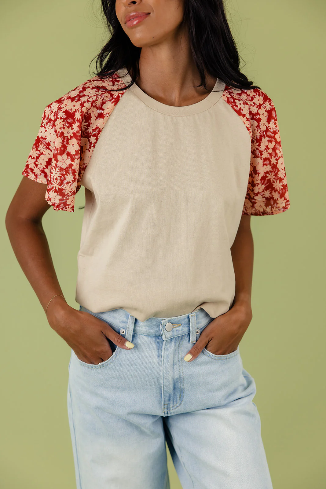 Blooming Flutter Sleeve Blouse - Image 2