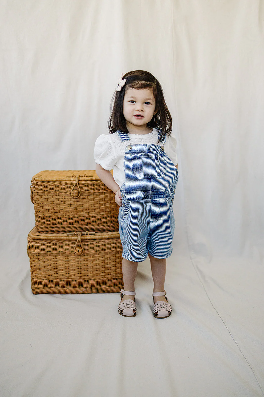 Blue Stripe Short Overalls - Image 3