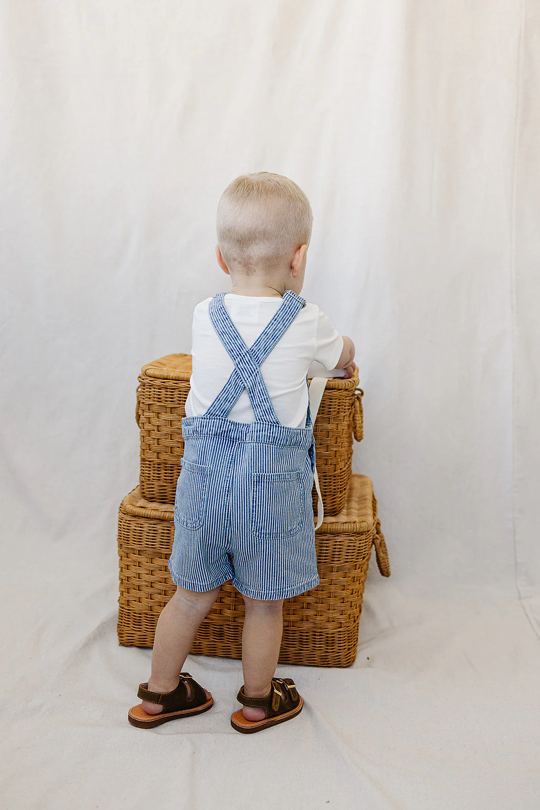 Blue Stripe Short Overalls - Image 4