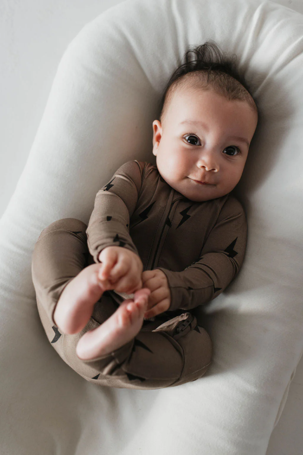 Brown & Black Lightning Bolt | Bamboo Zip Pajamas - Image 3