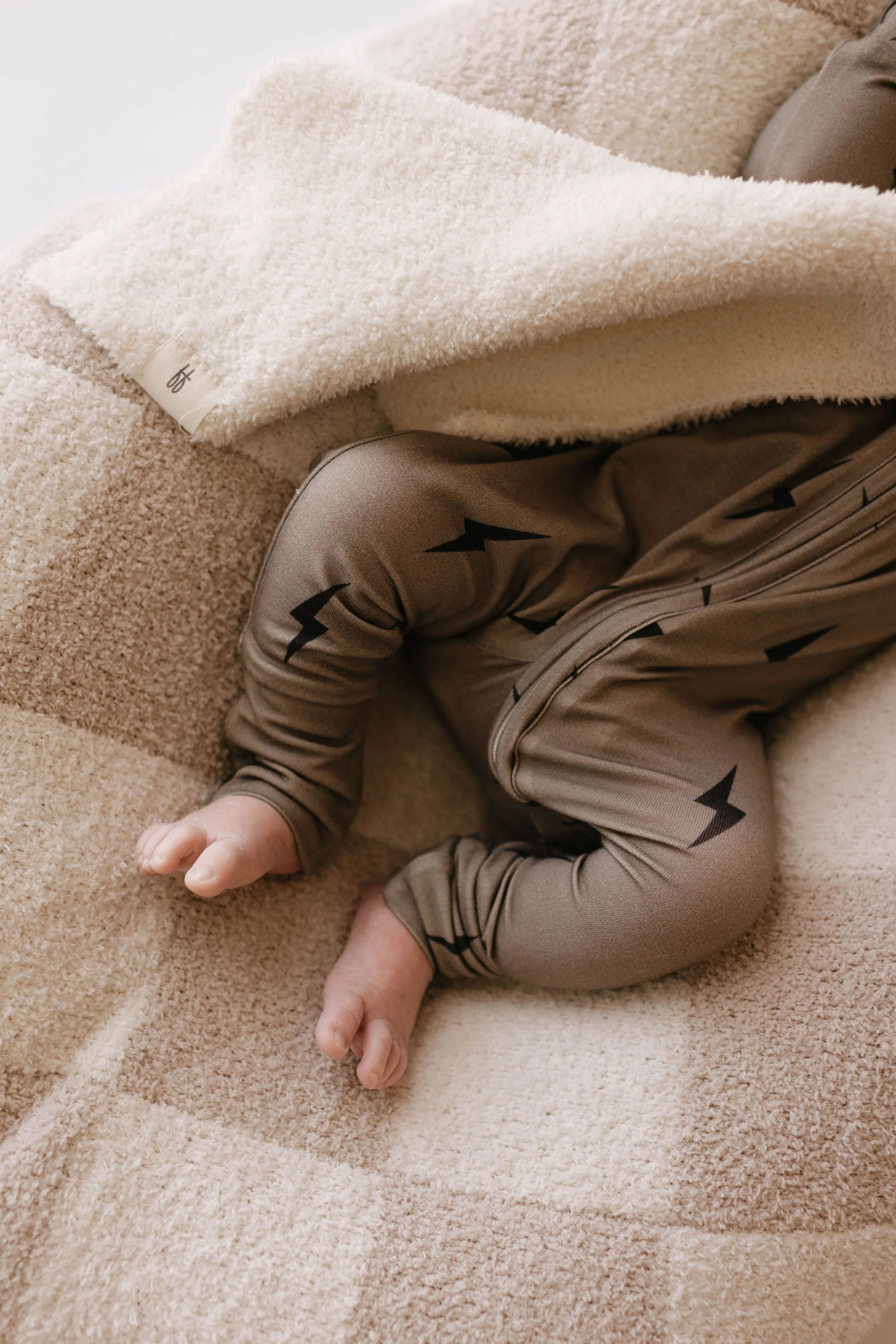 Brown & Black Lightning Bolt | Bamboo Zip Pajamas - Image 5