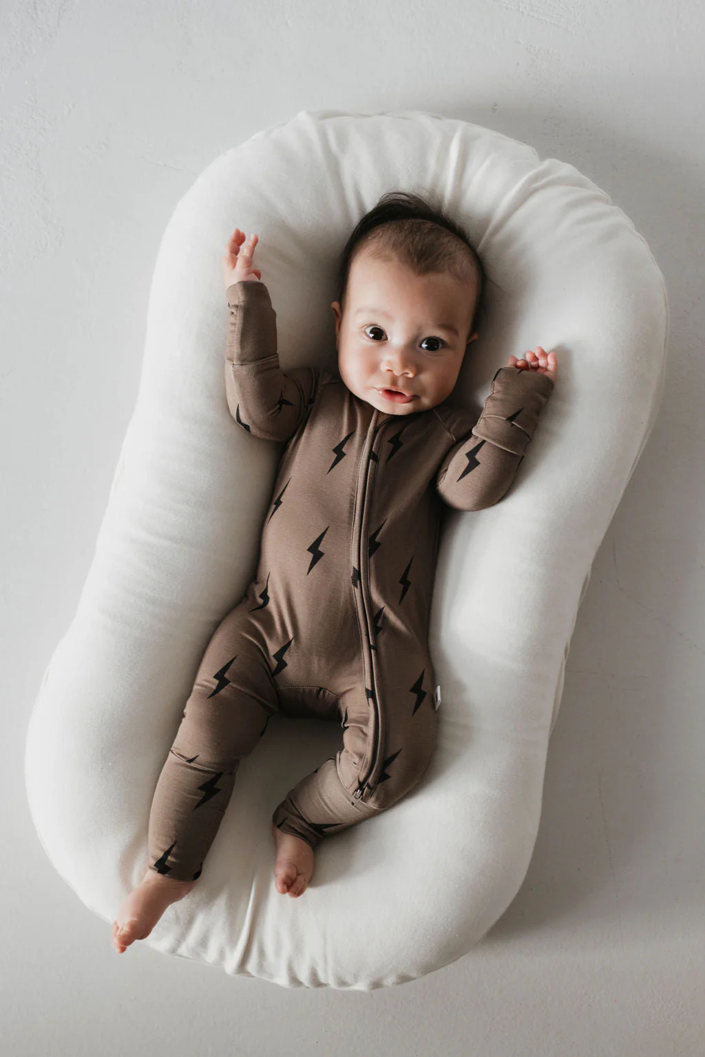 Brown & Black Lightning Bolt | Bamboo Zip Pajamas - Image 6