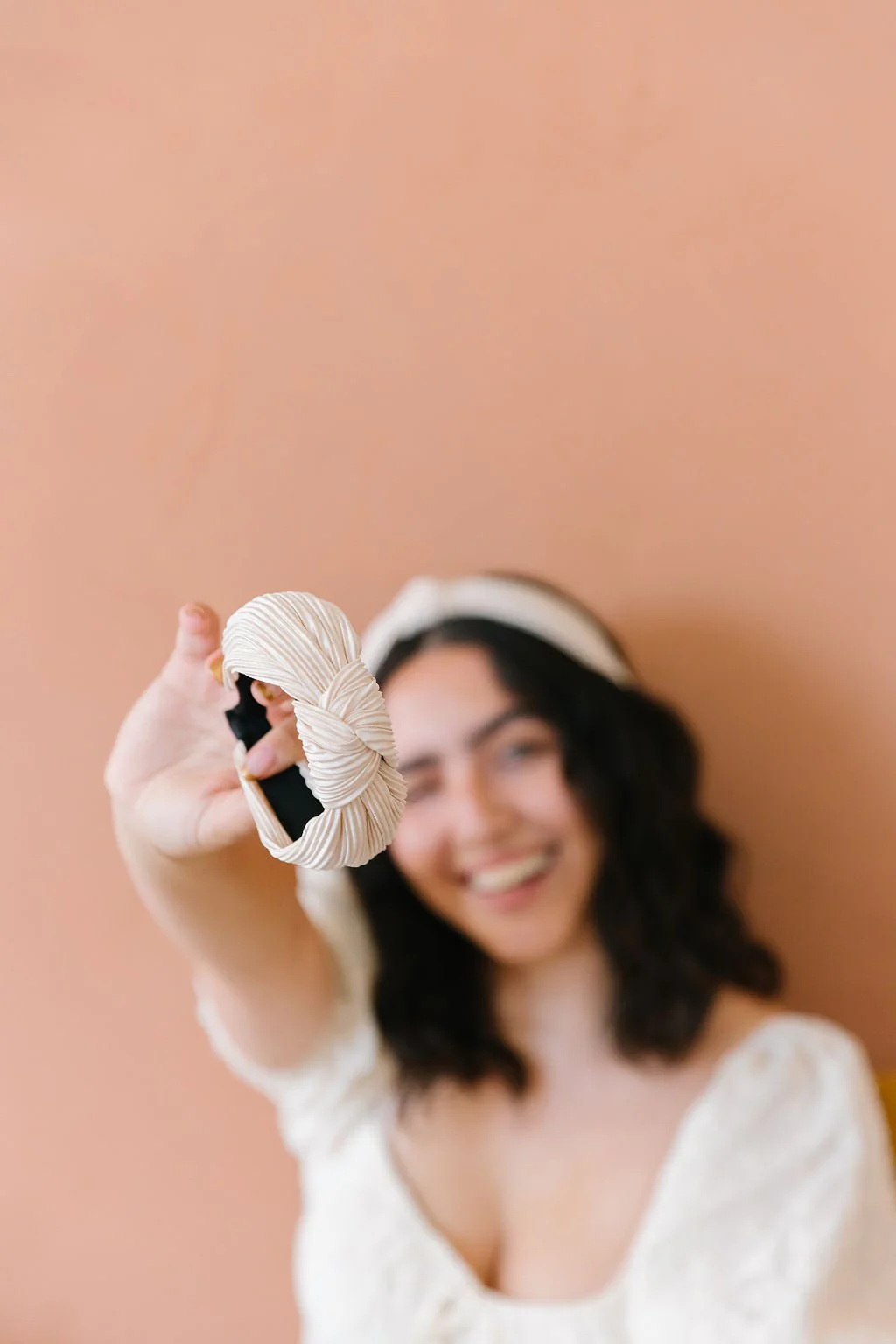 Champagne Pleated Hard Headband - Image 7
