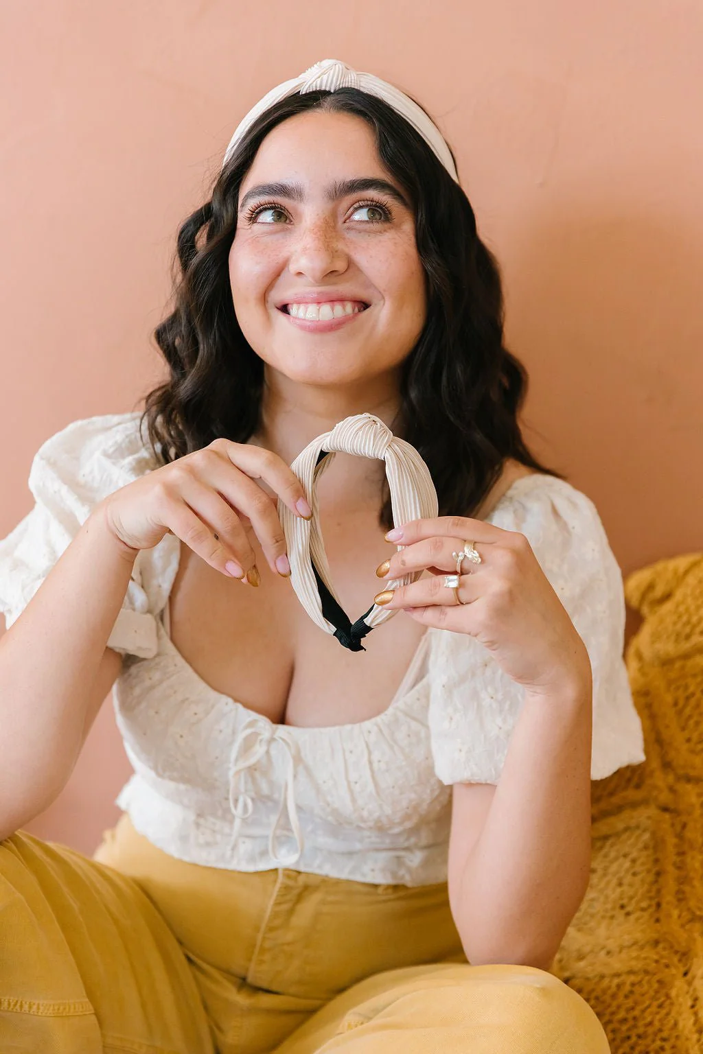 Champagne Pleated Hard Headband - Image 8