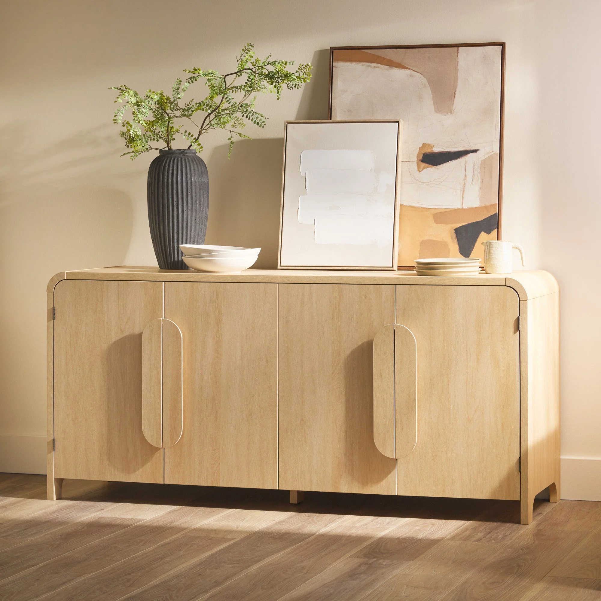 Chantelle 64" Modern Curved Buffet Sideboard & TV Stand - Image 4