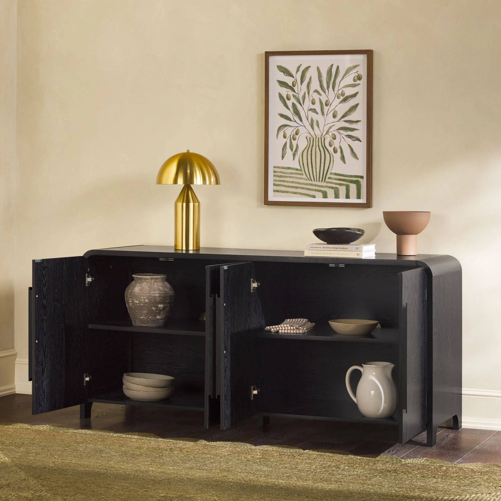 Chantelle 64" Modern Curved Buffet Sideboard & TV Stand - Image 7