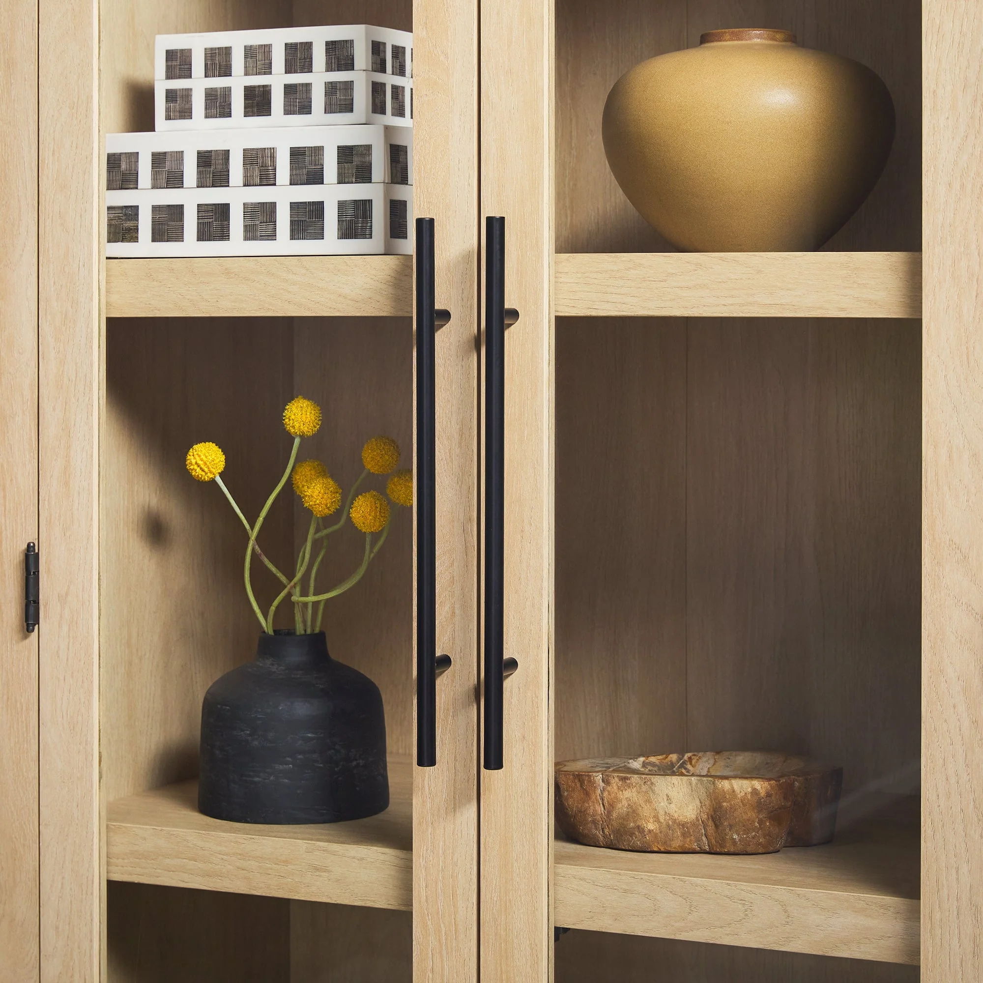 Chantelle Modern Arched Bookshelf with Glass Doors - Image 9
