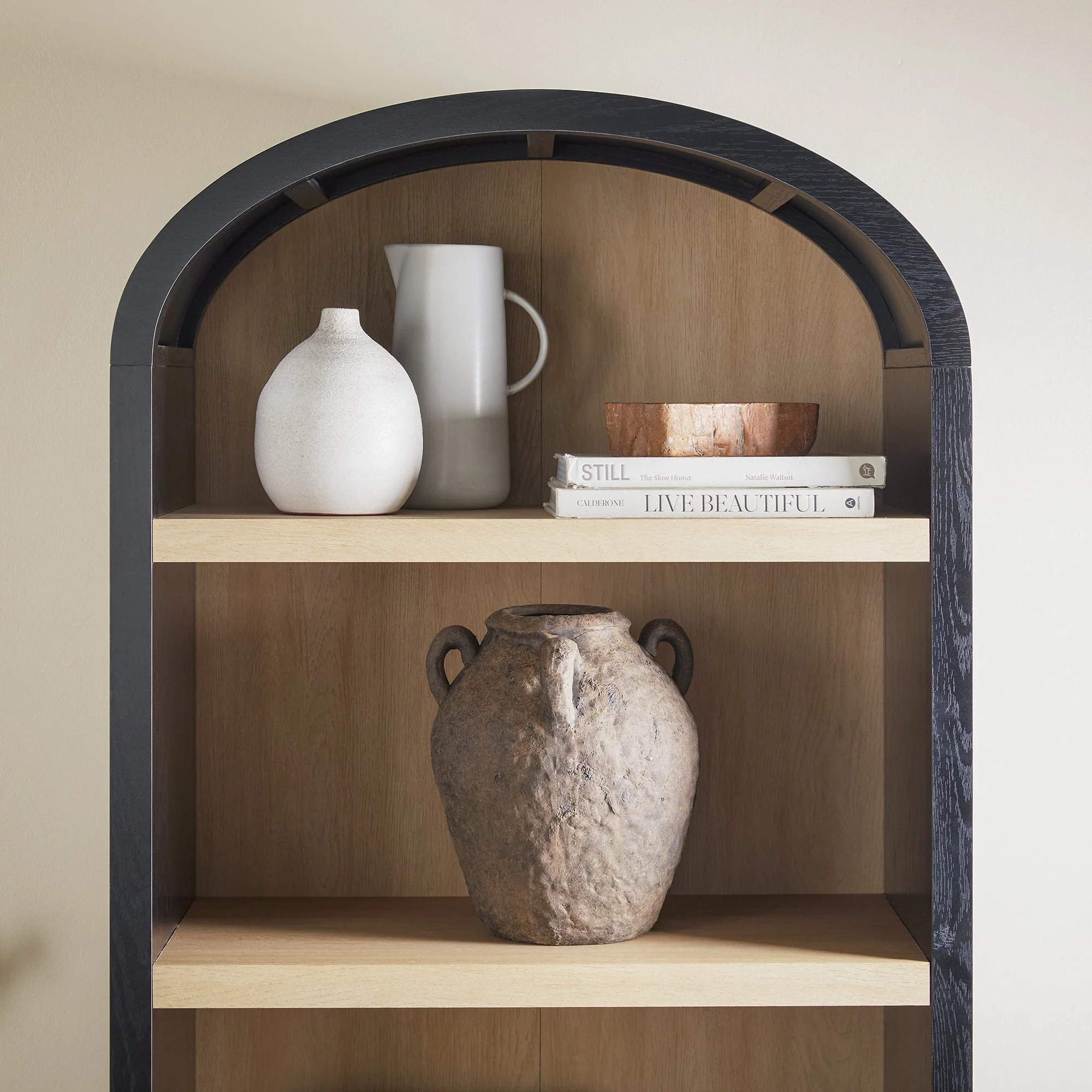 Chantelle Modern Arched Bookshelf with Open Shelves - Image 2