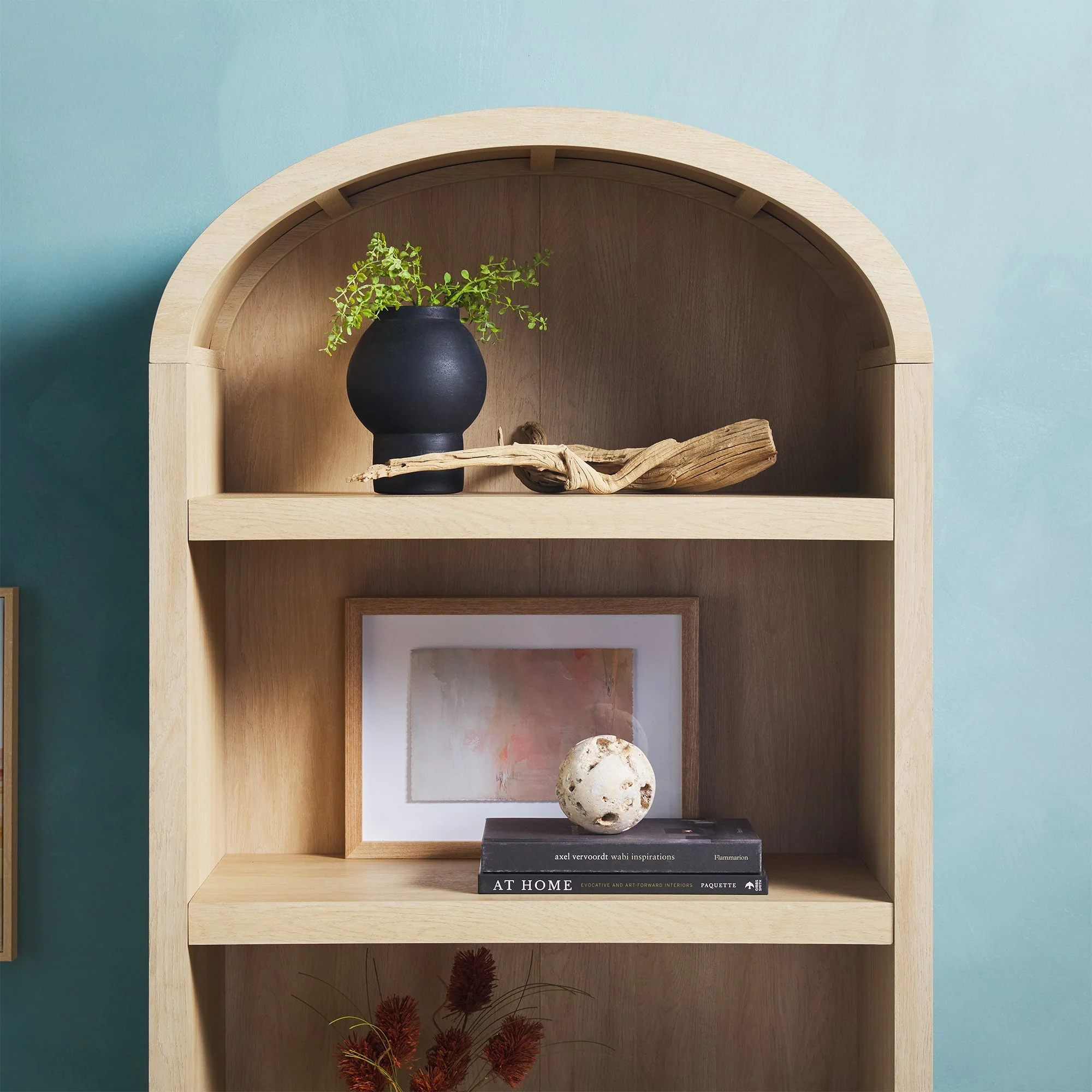 Chantelle Modern Arched Bookshelf with Open Shelves - Image 7