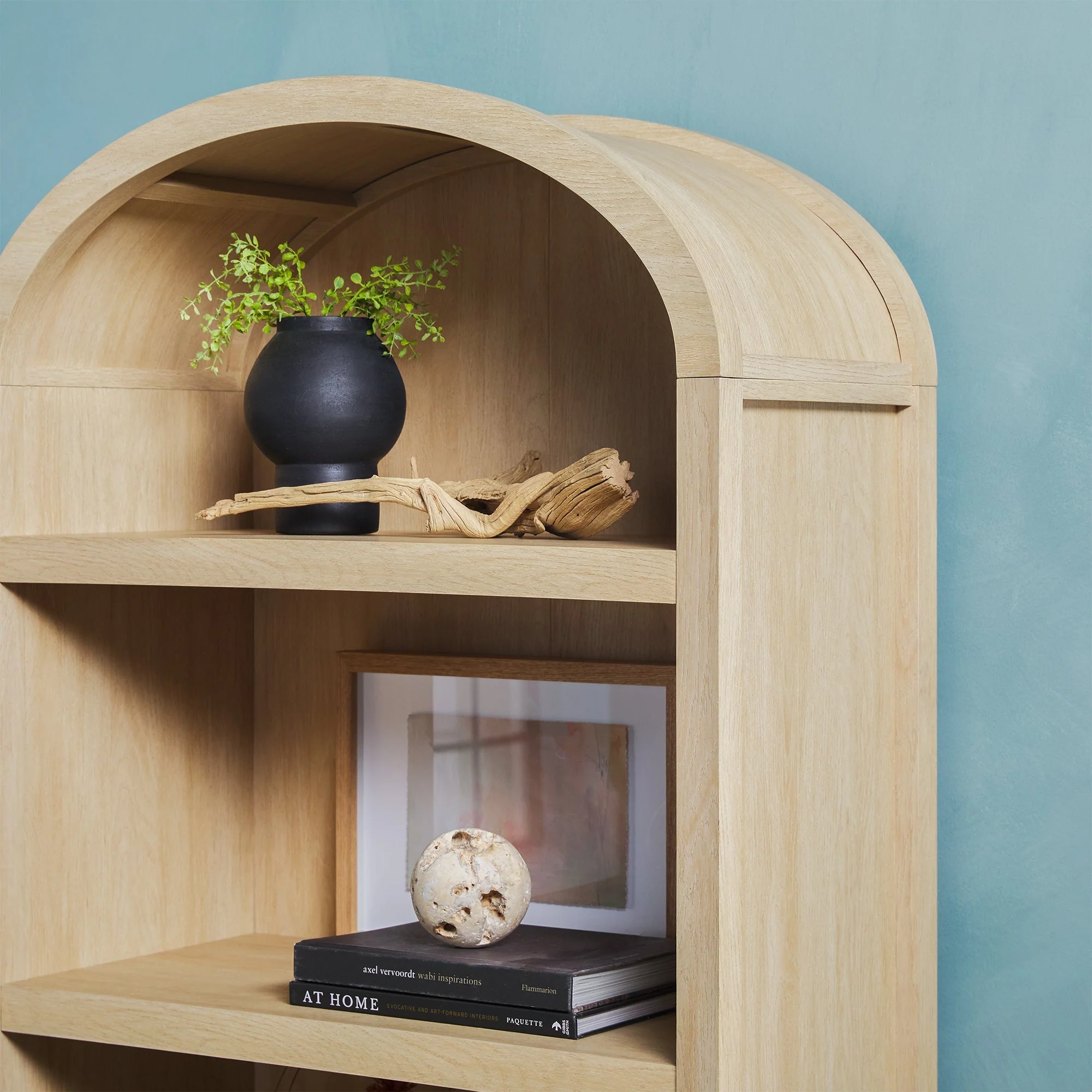 Chantelle Modern Arched Bookshelf with Open Shelves - Image 9