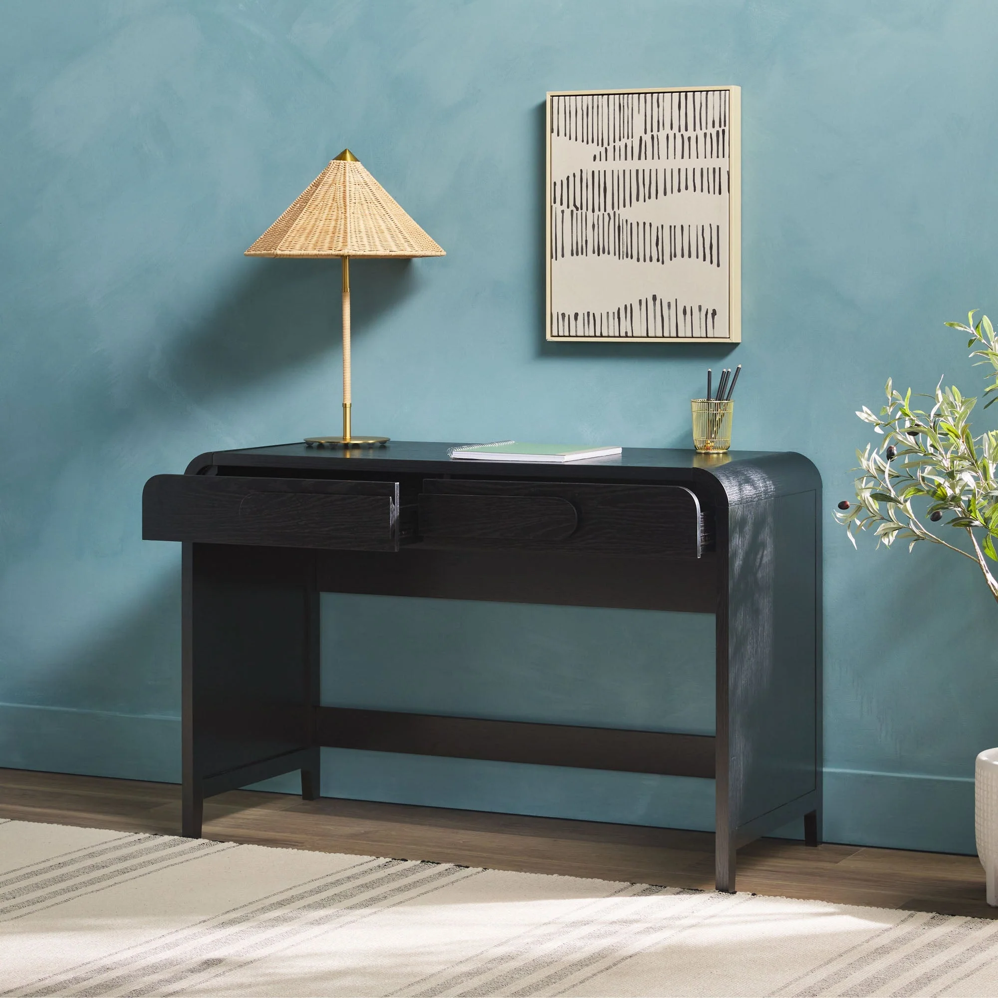 Chantelle Modern Curved Writing Desk - Image 12
