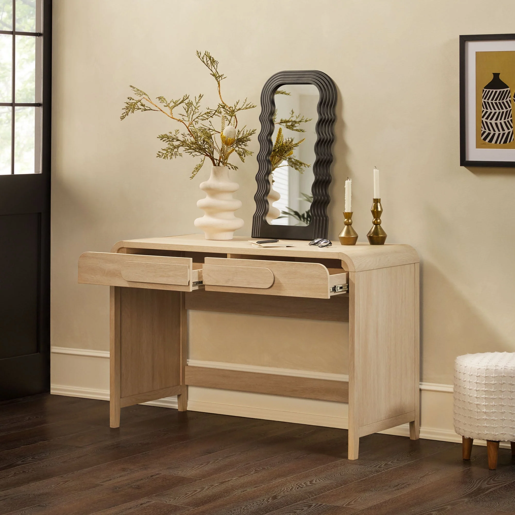 Chantelle Modern Curved Writing Desk - Image 2