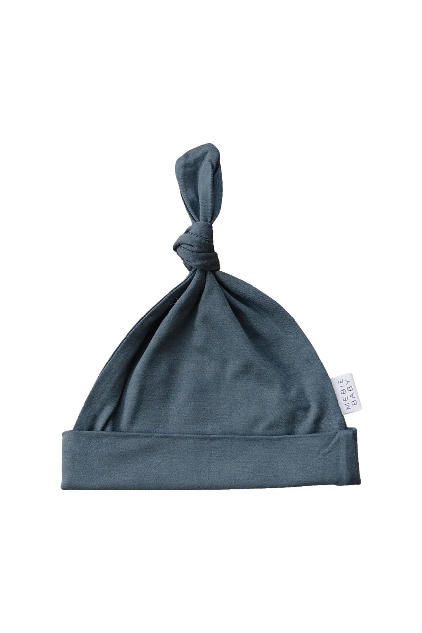 Charcoal Bamboo Newborn Knot Hat - Image 2